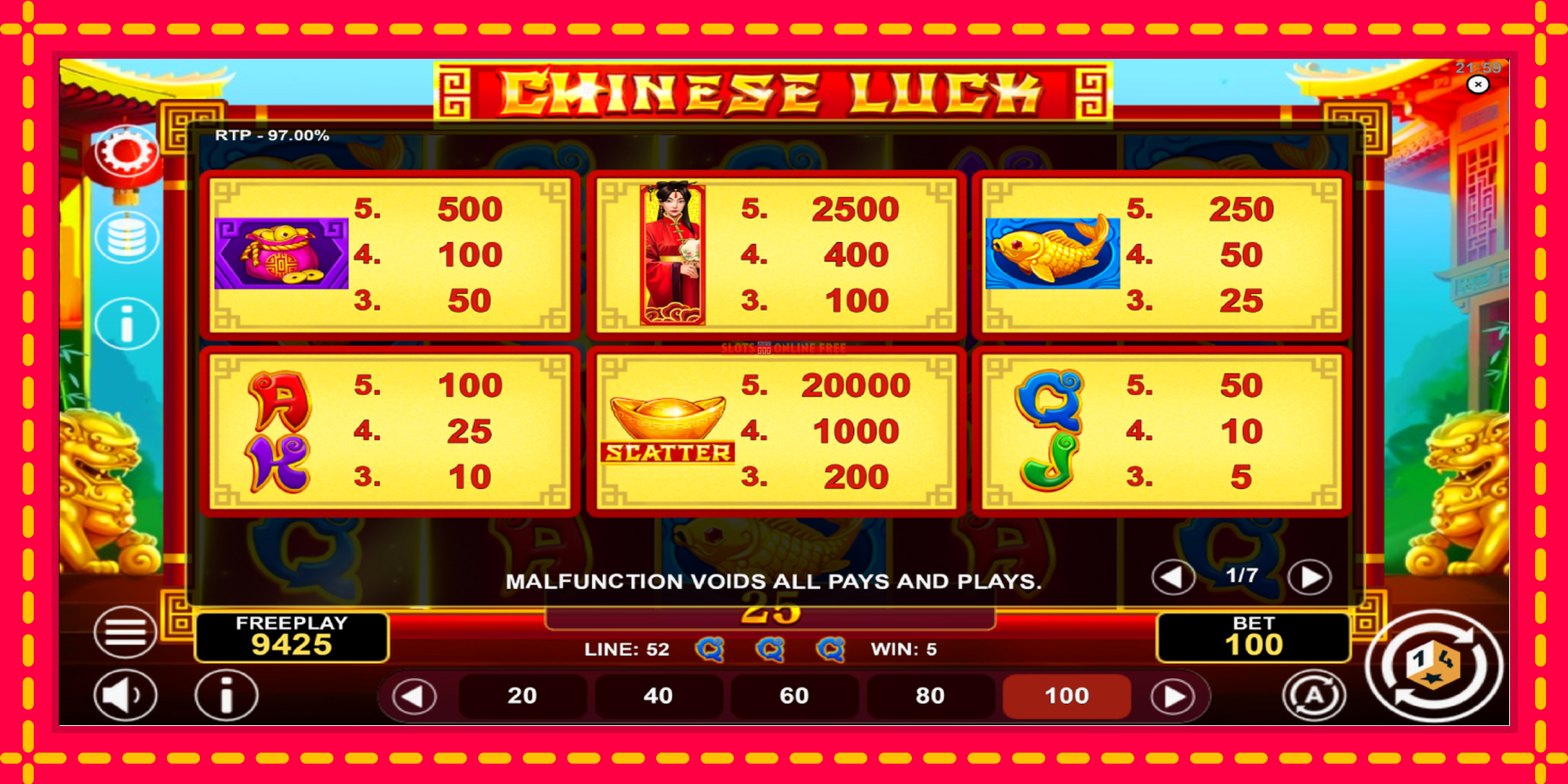 Chinese Luck - spēļu automāts ar modernu grafiku