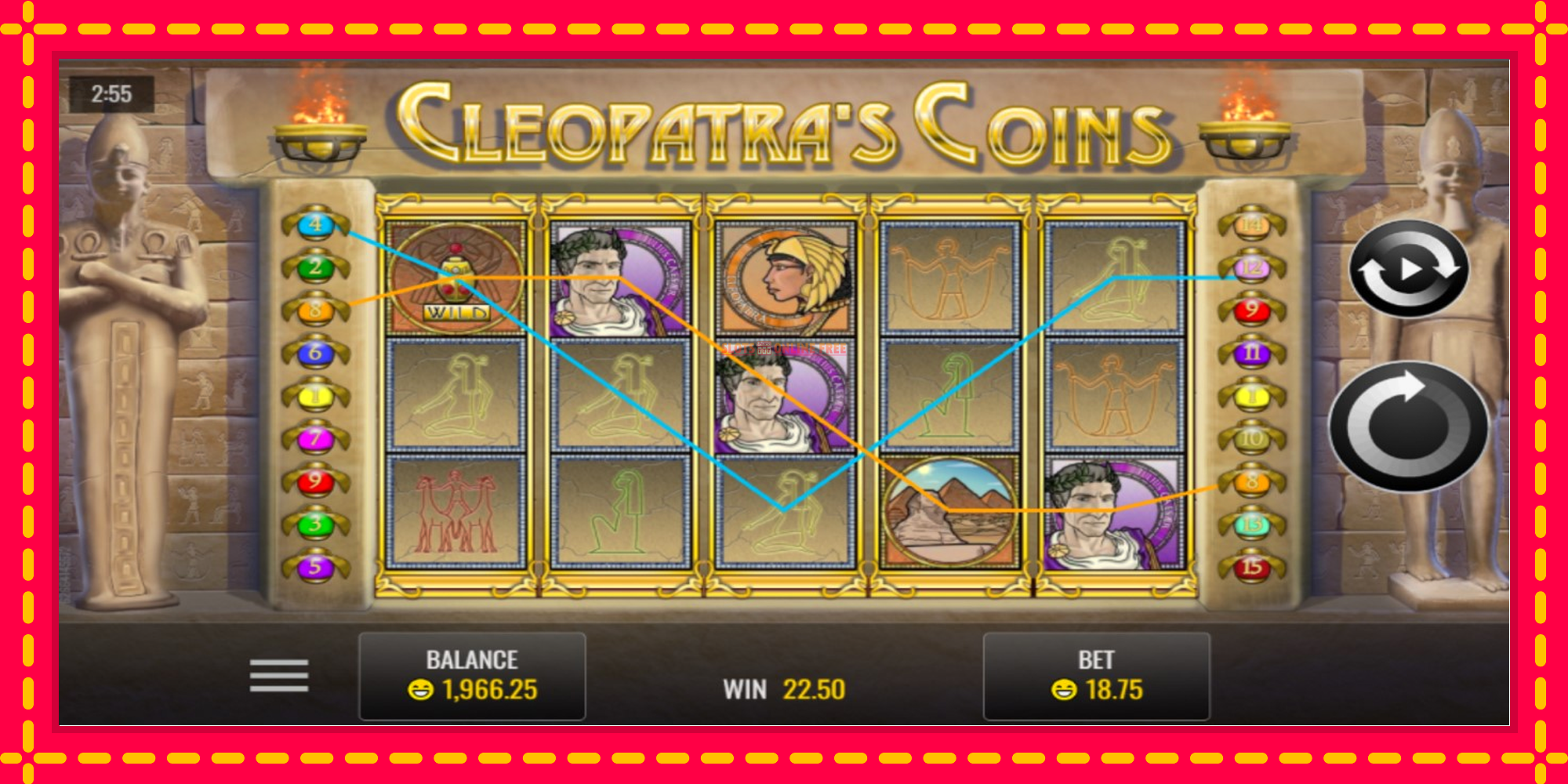 Cleopatra’s Coins - spēļu automāts ar modernu grafiku