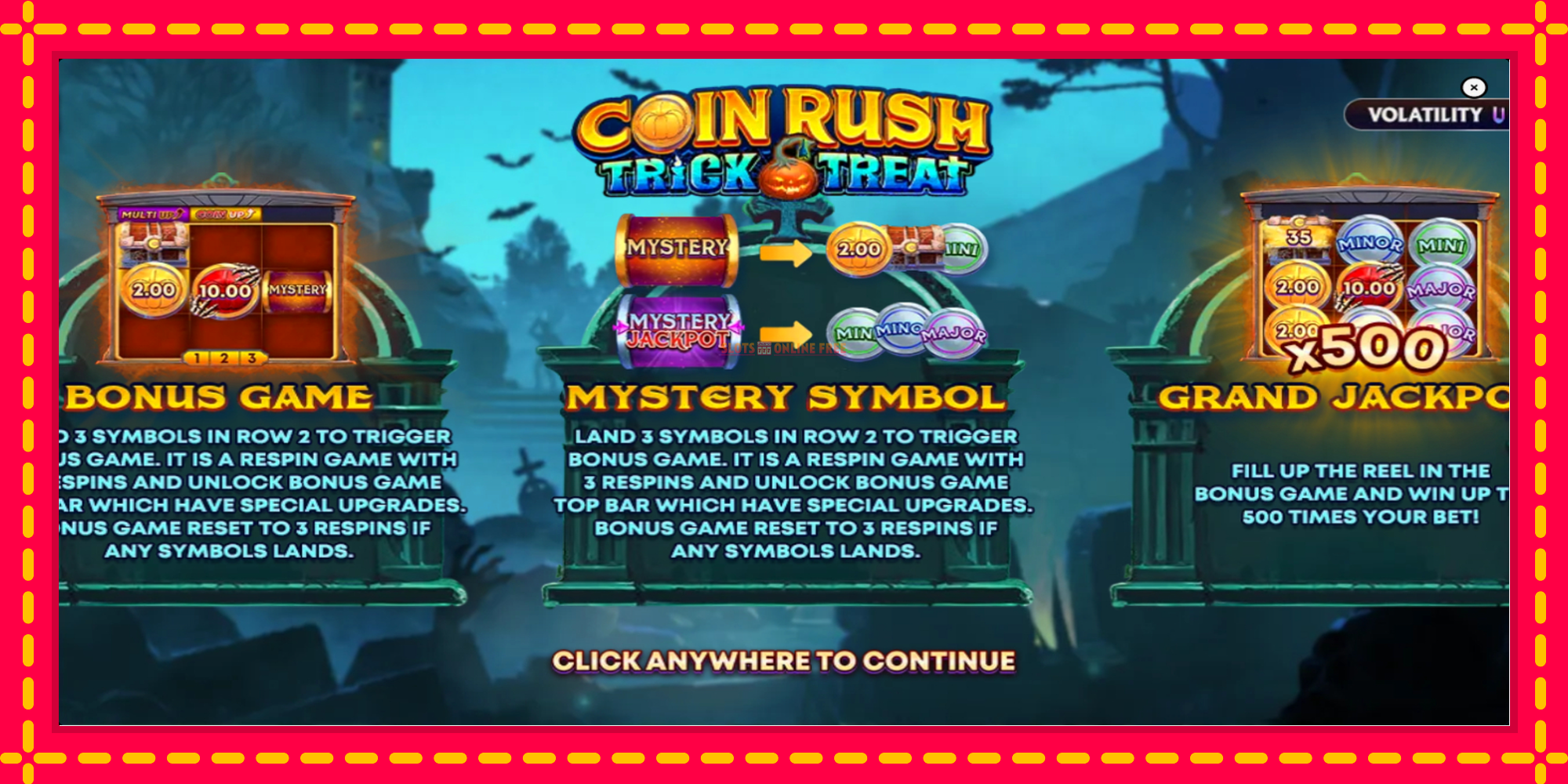 Coin Rush: Trick o Treat - spēļu automāts ar modernu grafiku