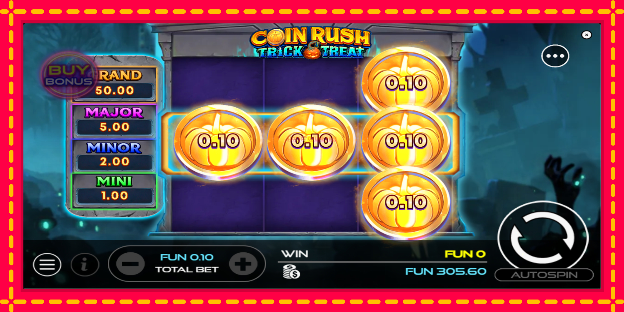 Coin Rush: Trick o Treat - spēļu automāts ar modernu grafiku