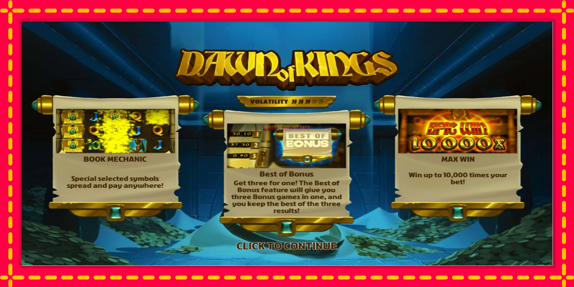 Dawn of Kings - spēļu automāts ar modernu grafiku