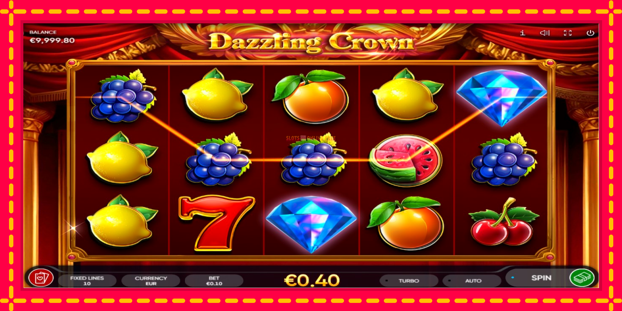 Dazzling Crown - spēļu automāts ar modernu grafiku