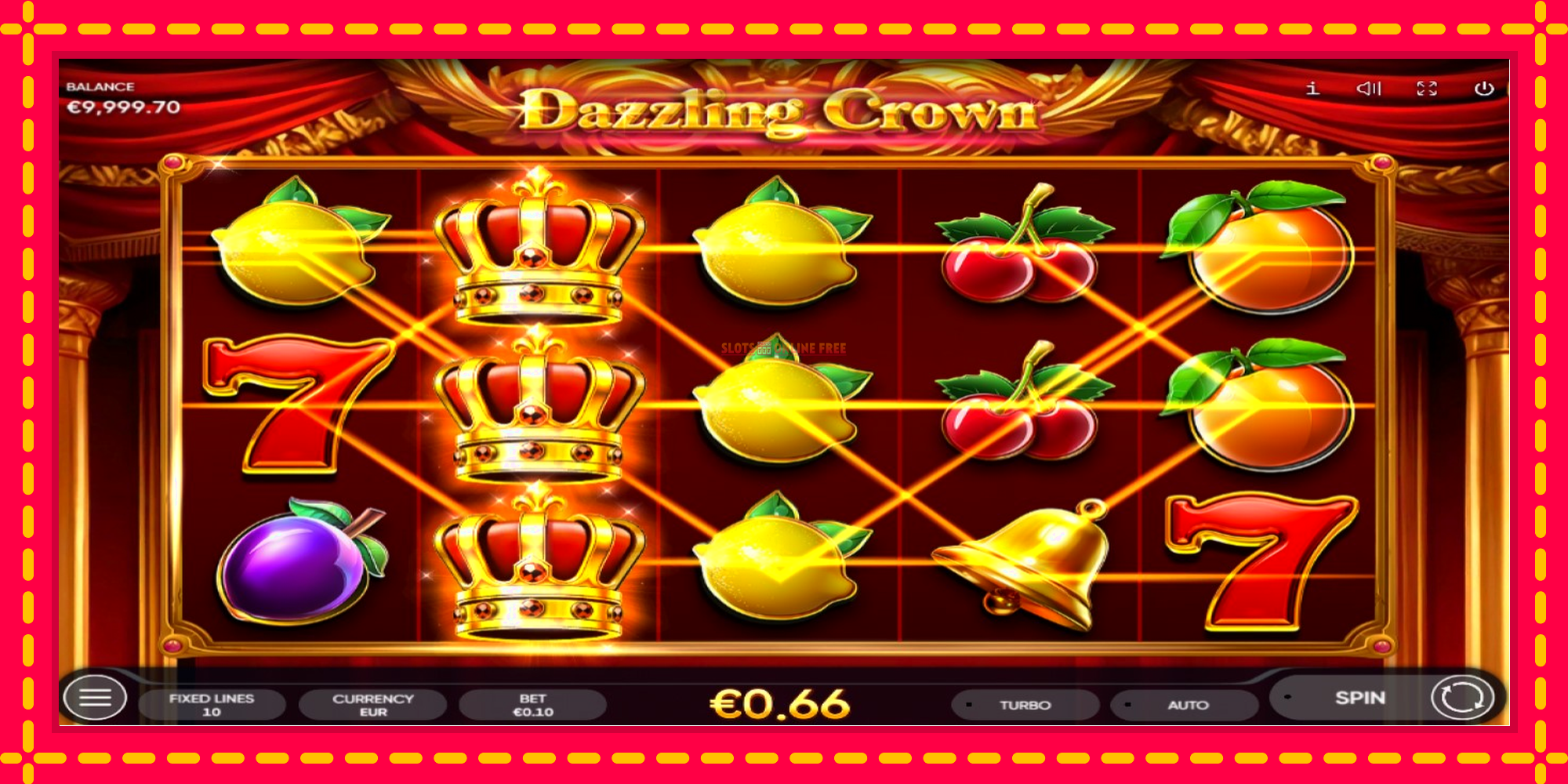 Dazzling Crown - spēļu automāts ar modernu grafiku