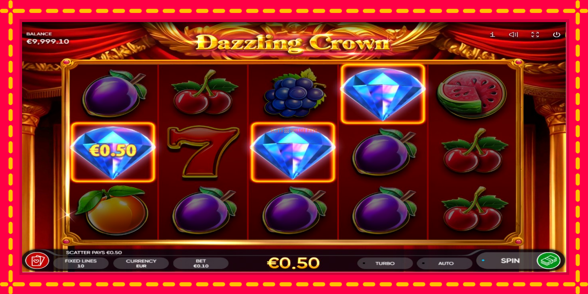 Dazzling Crown - spēļu automāts ar modernu grafiku