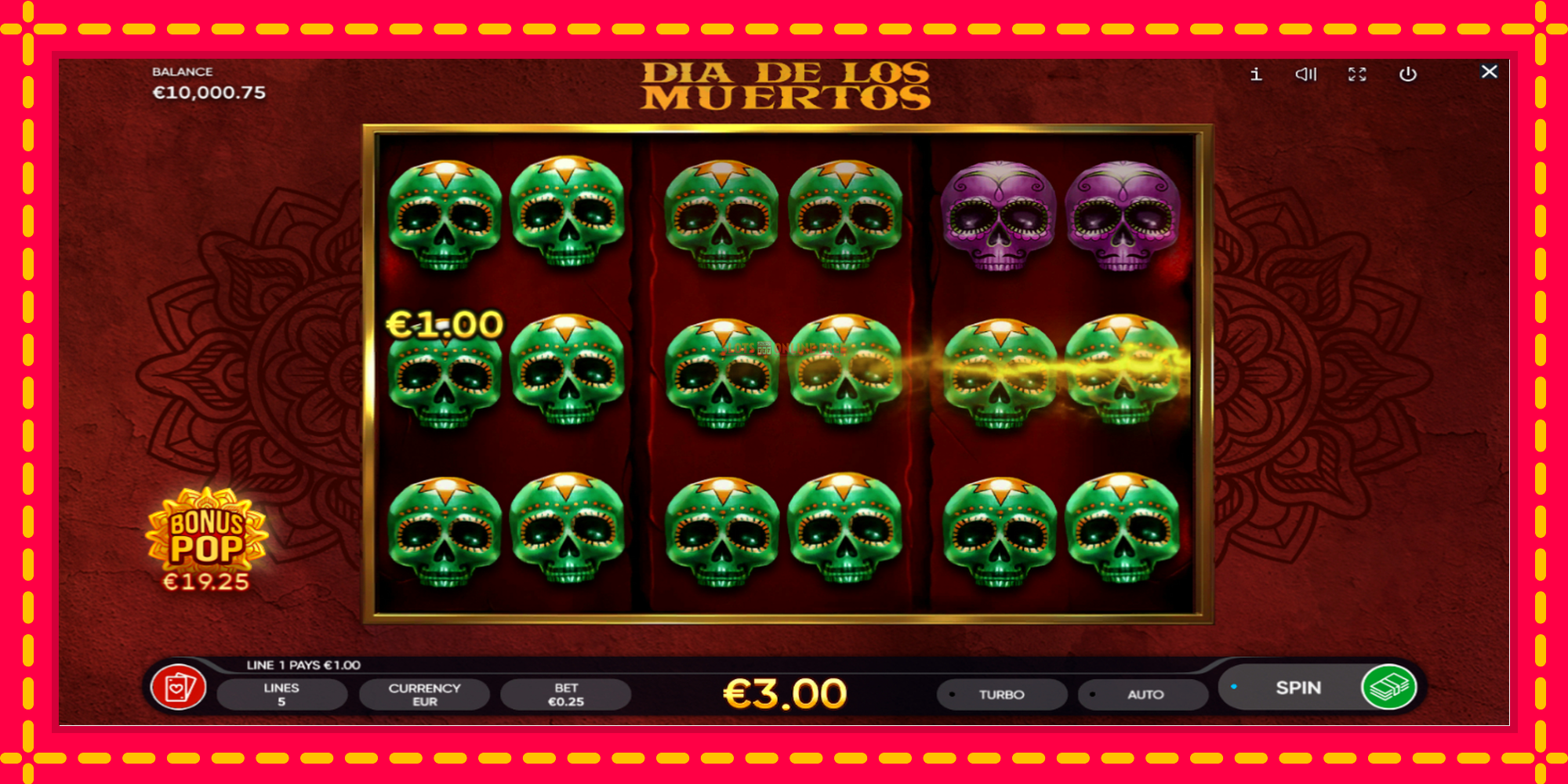 Dia de Los Muertos - spēļu automāts ar modernu grafiku