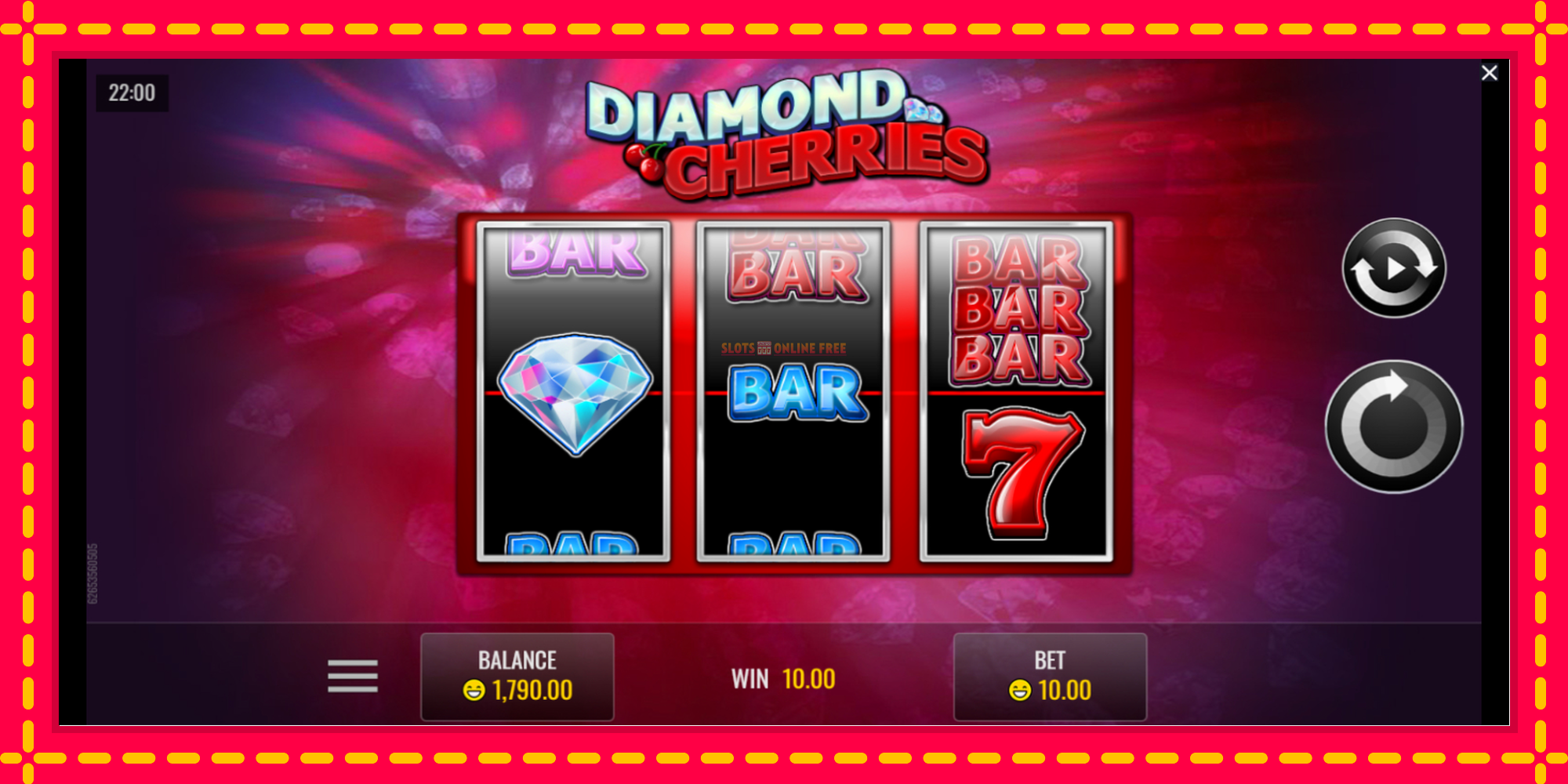 Diamond Cherries - spēļu automāts ar modernu grafiku