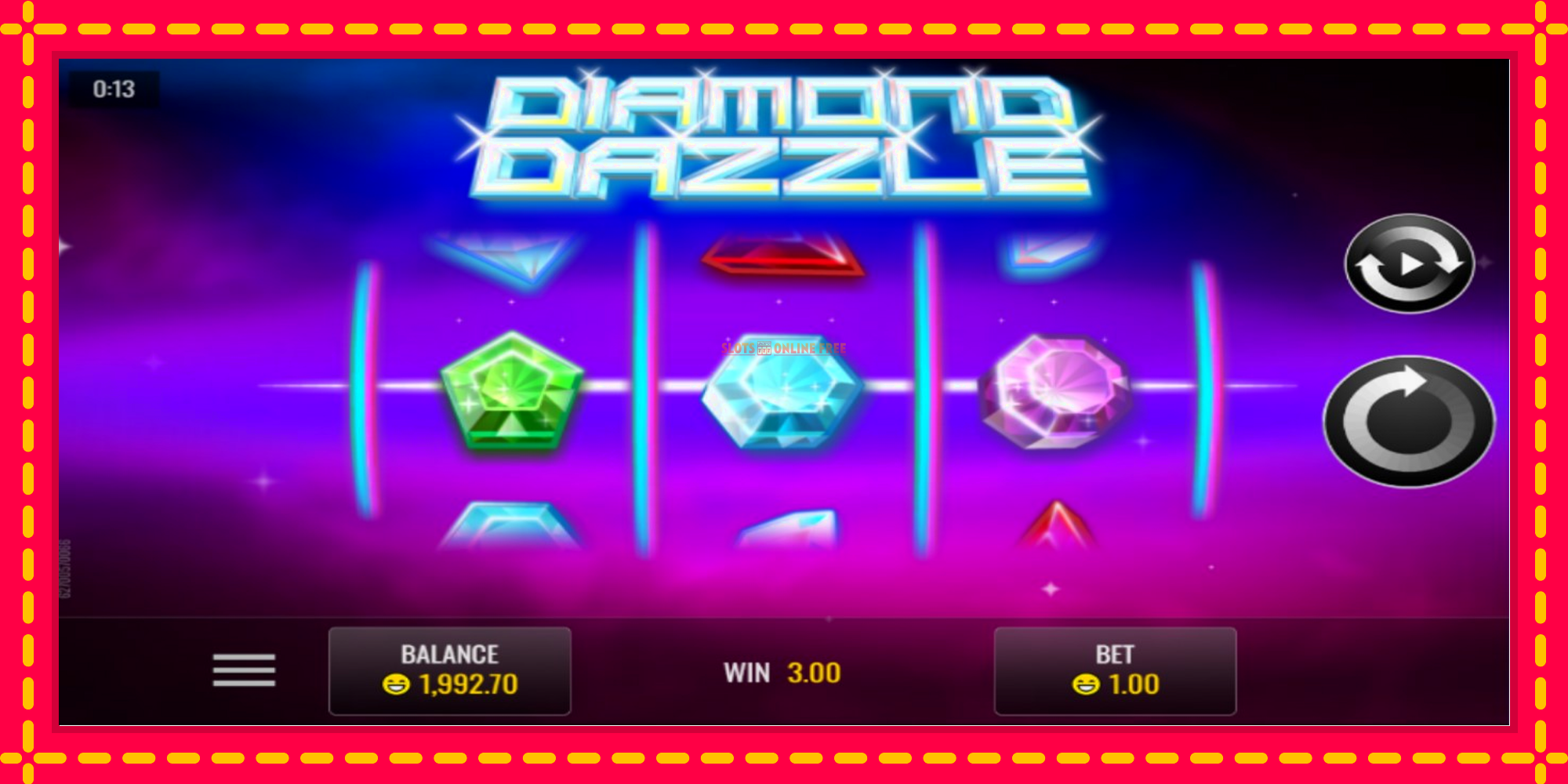 Diamond Dazzle - spēļu automāts ar modernu grafiku