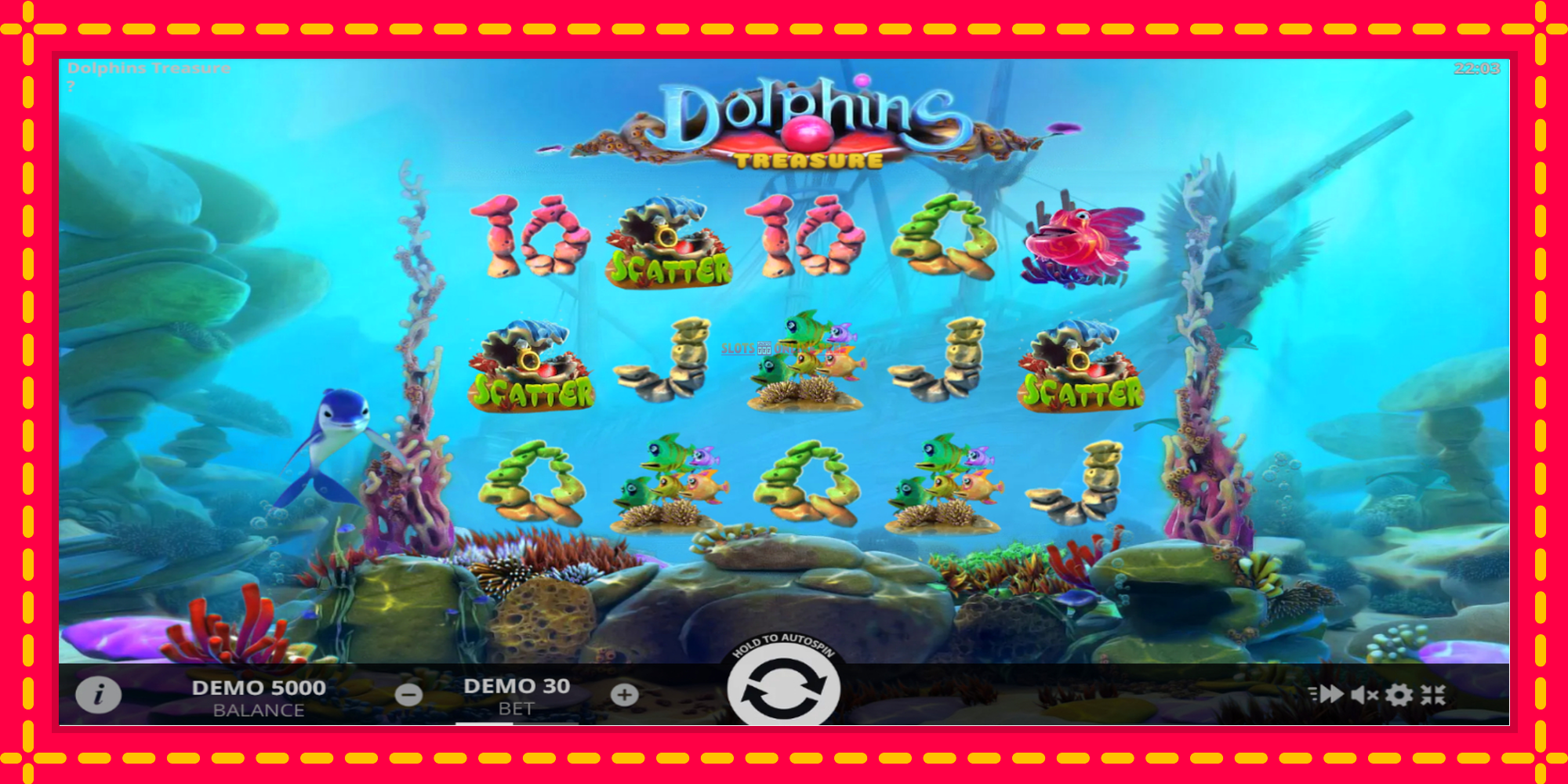 Dolphins Treasure - spēļu automāts ar modernu grafiku