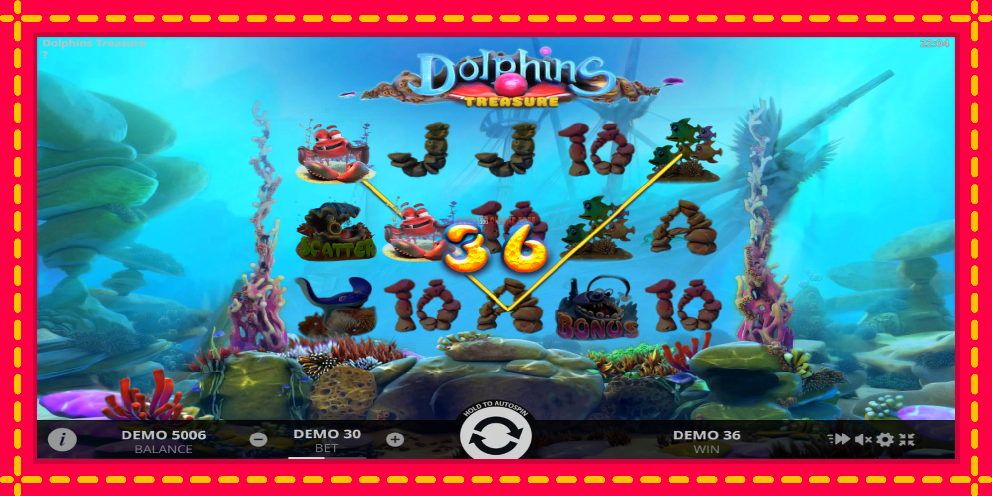 Dolphins Treasure - spēļu automāts ar modernu grafiku