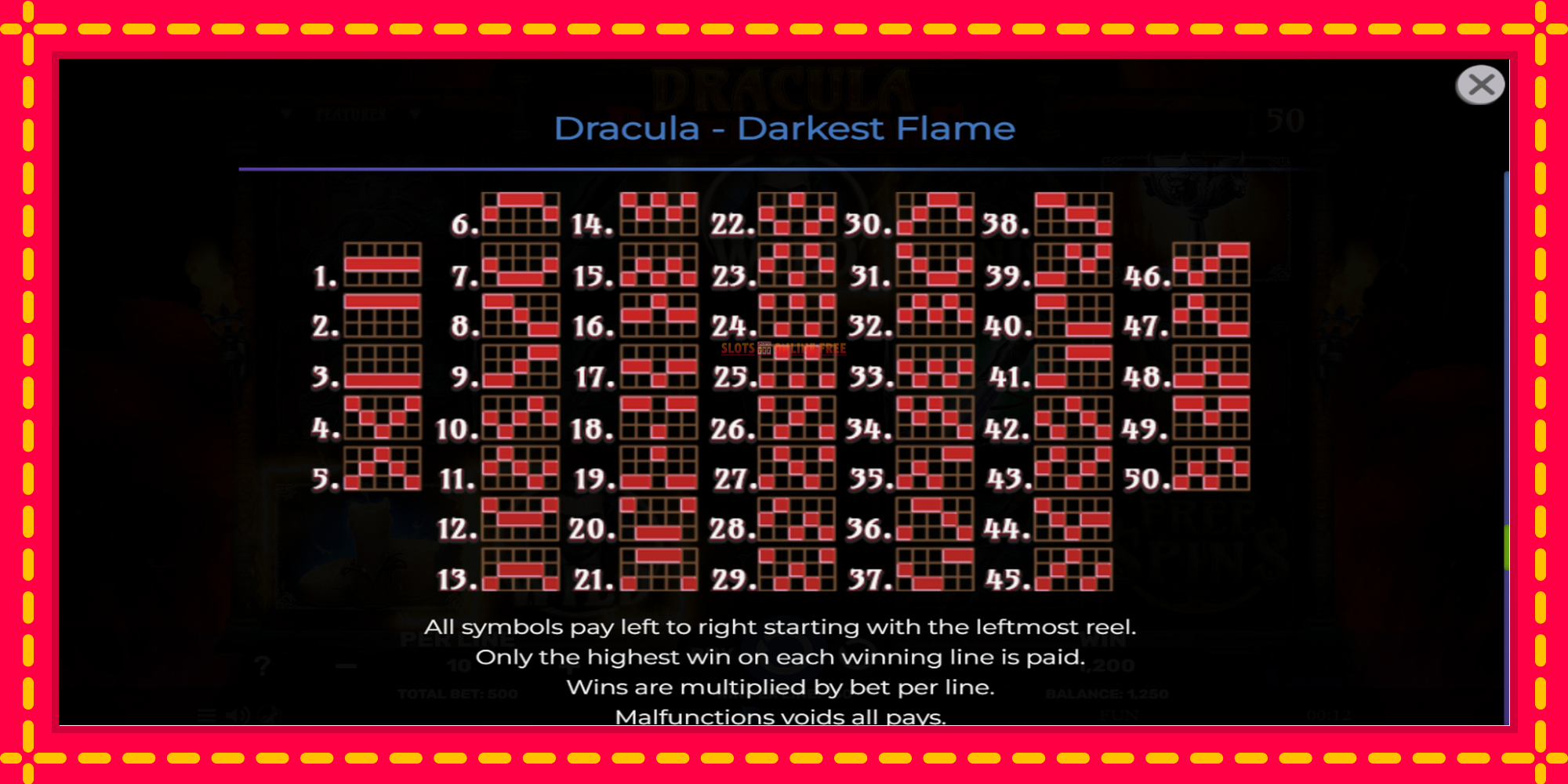 Dracula - Darkest Flame - spēļu automāts ar modernu grafiku