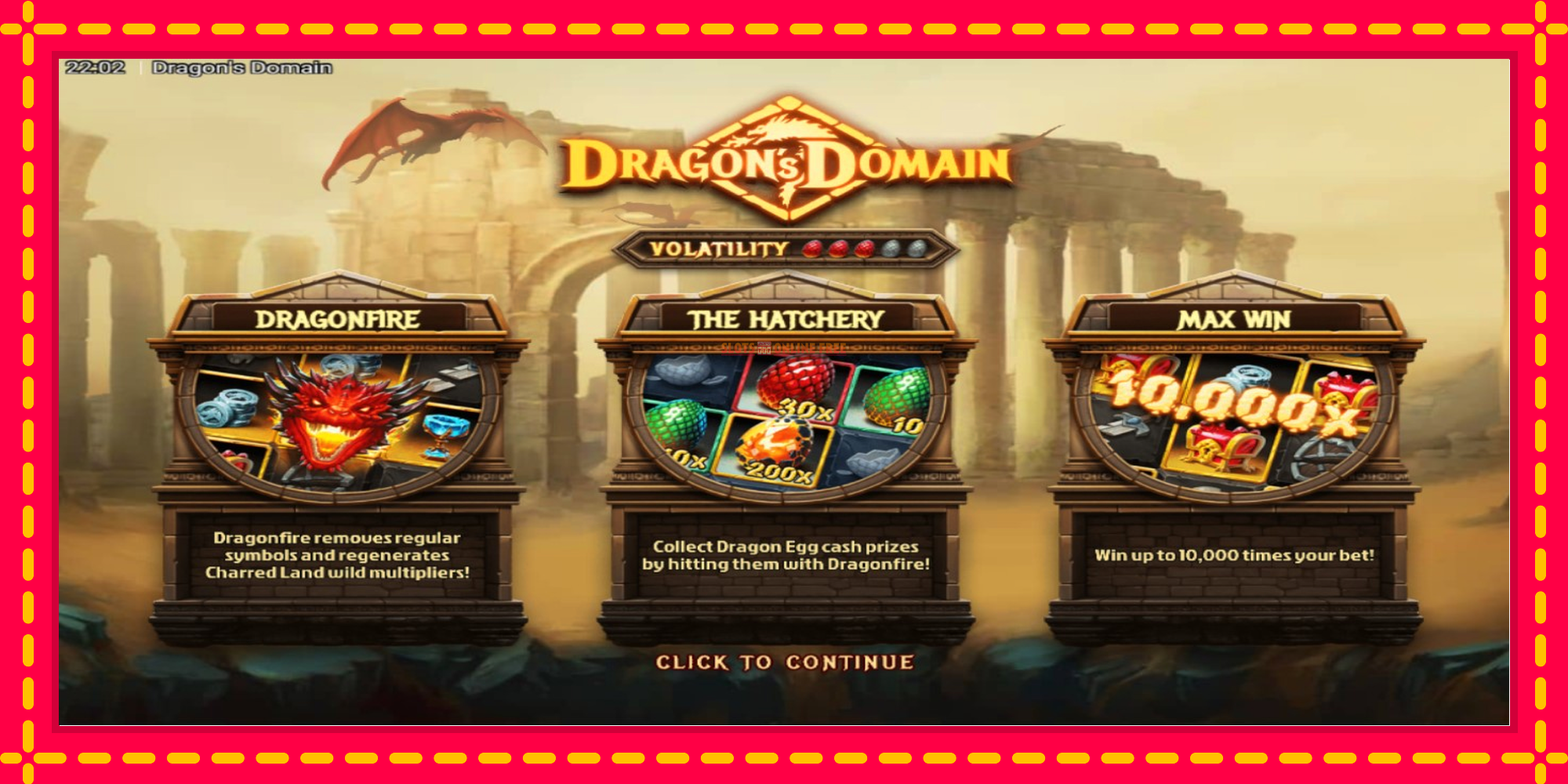 Dragons Domain - spēļu automāts ar modernu grafiku