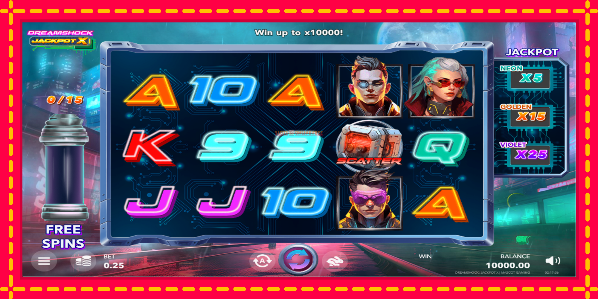 Dreamshock: Jackpot X - spēļu automāts ar modernu grafiku