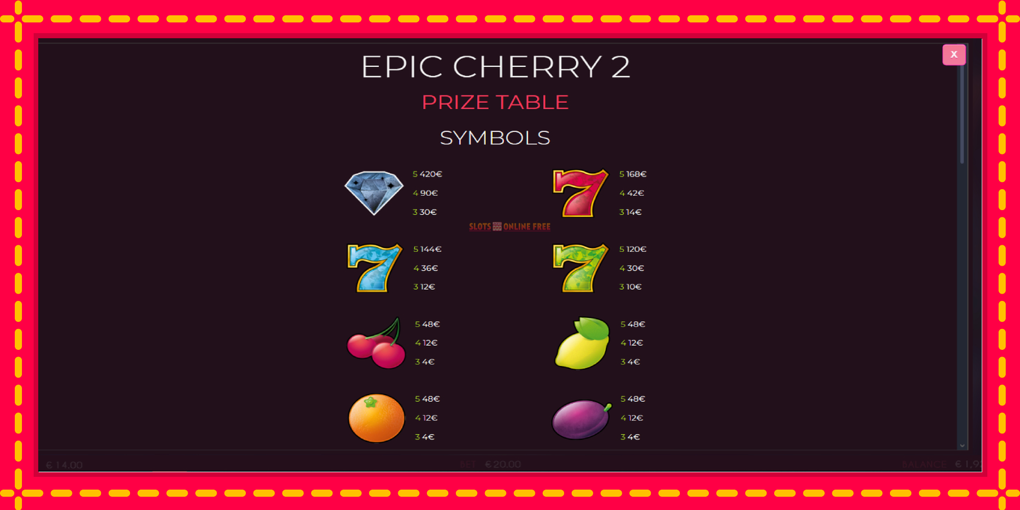 Epic Cherry 2 - spēļu automāts ar modernu grafiku