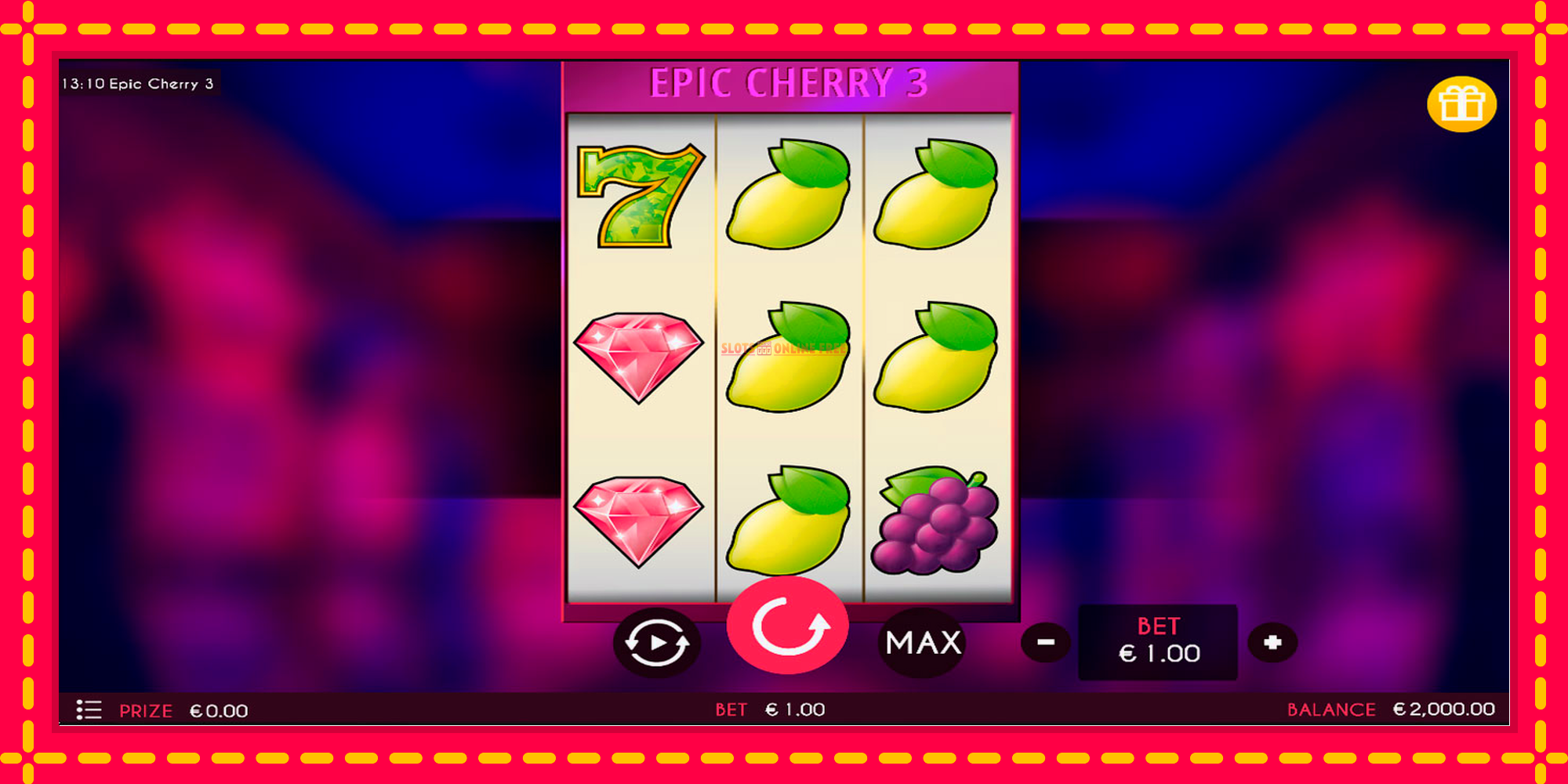 Epic Cherry 3 - spēļu automāts ar modernu grafiku