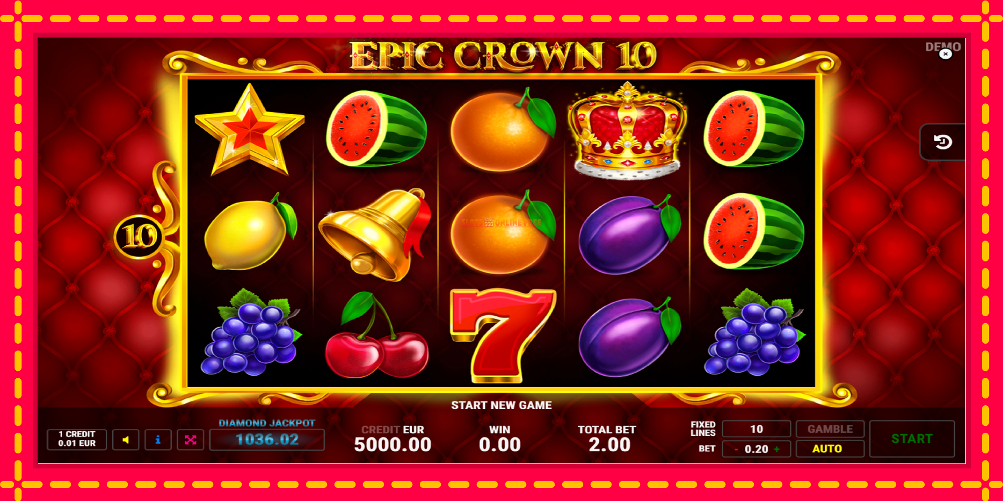 Epic Crown 10 - spēļu automāts ar modernu grafiku