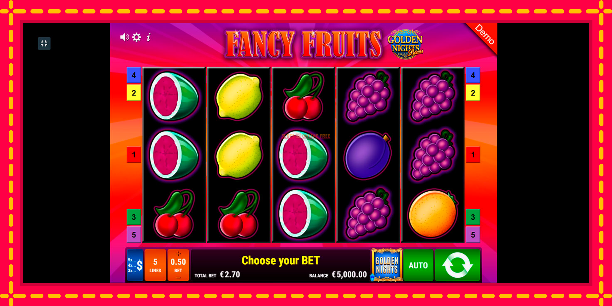 Fancy Fruits GDN - spēļu automāts ar modernu grafiku