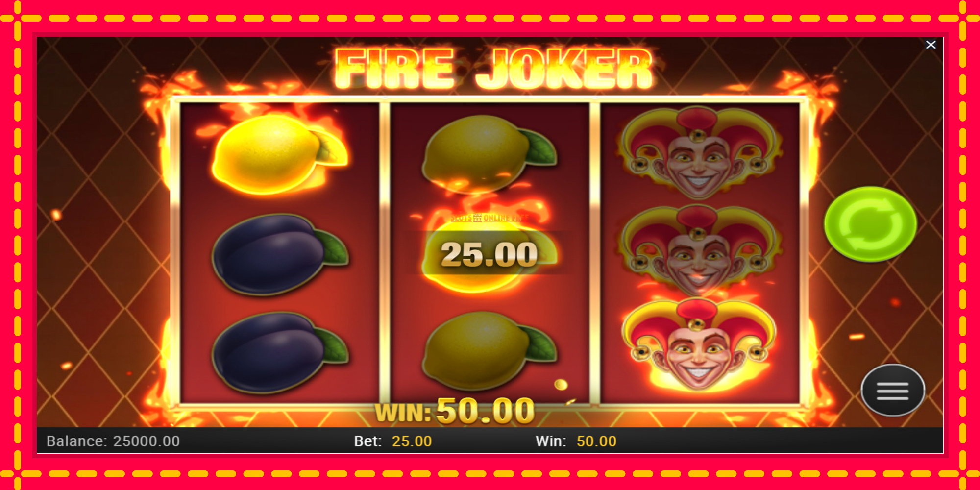 Fire Joker - spēļu automāts ar modernu grafiku