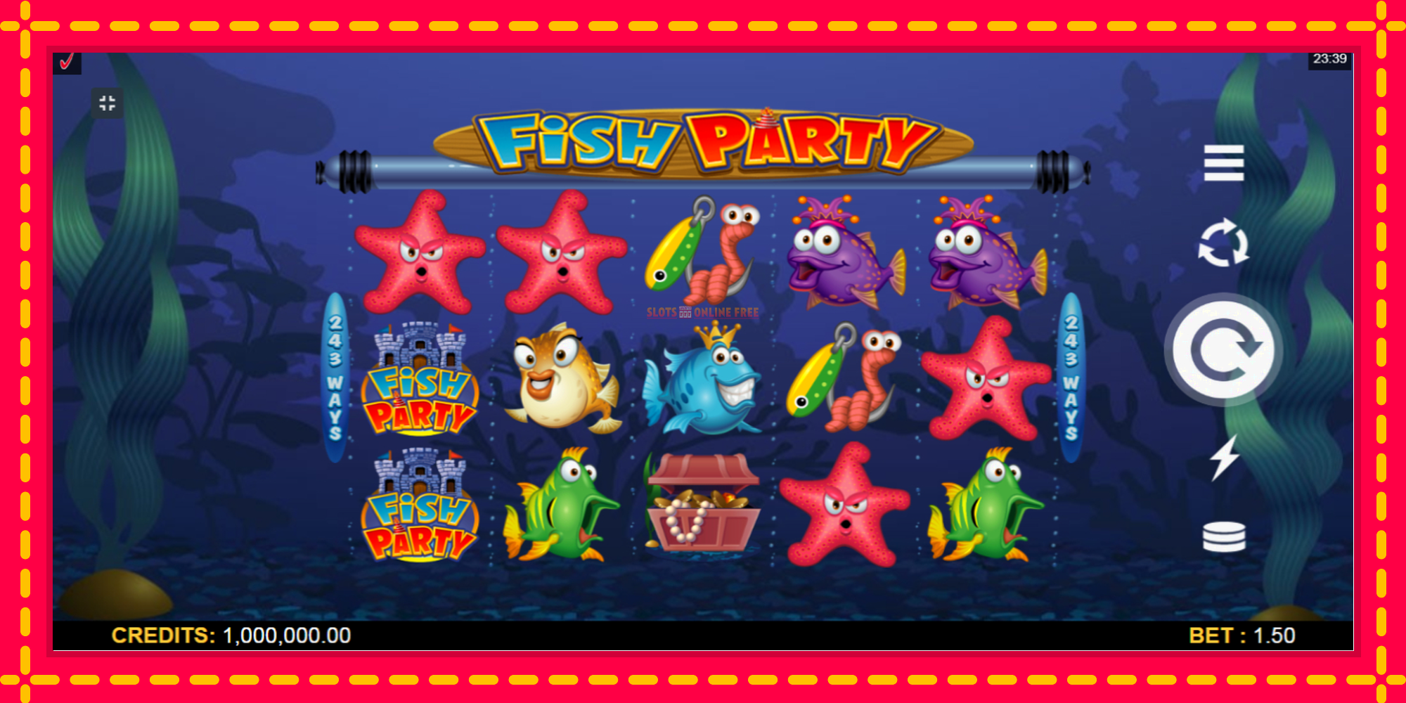 Fish Party - spēļu automāts ar modernu grafiku