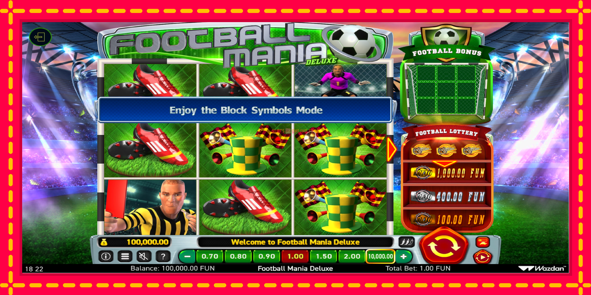 Football Mania Deluxe - spēļu automāts ar modernu grafiku