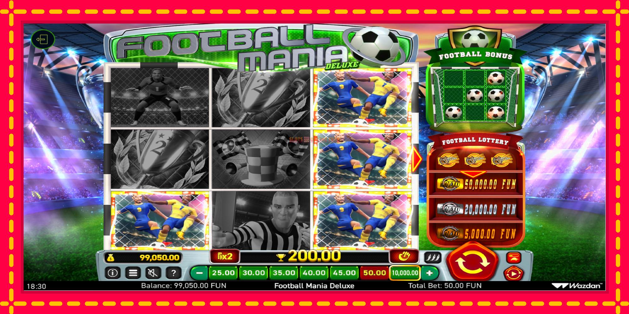 Football Mania Deluxe - spēļu automāts ar modernu grafiku