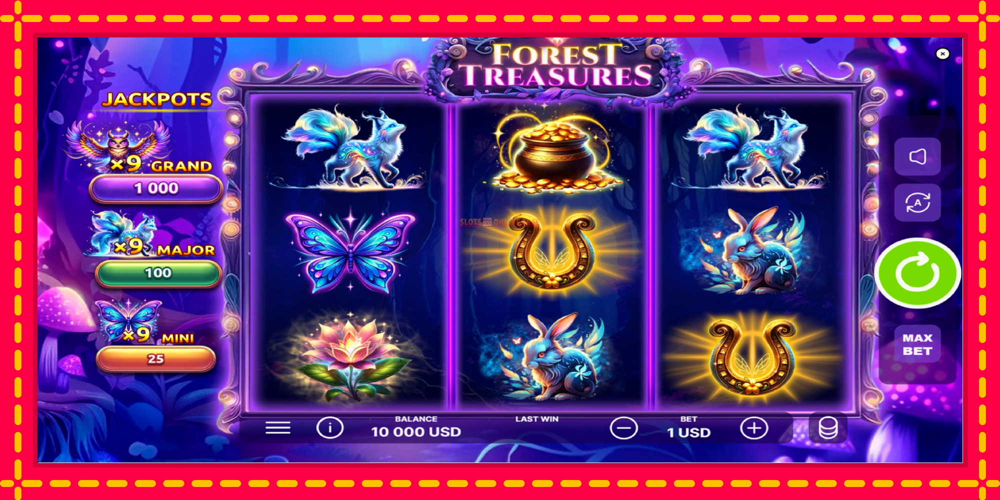 Forest Treasures - spēļu automāts ar modernu grafiku