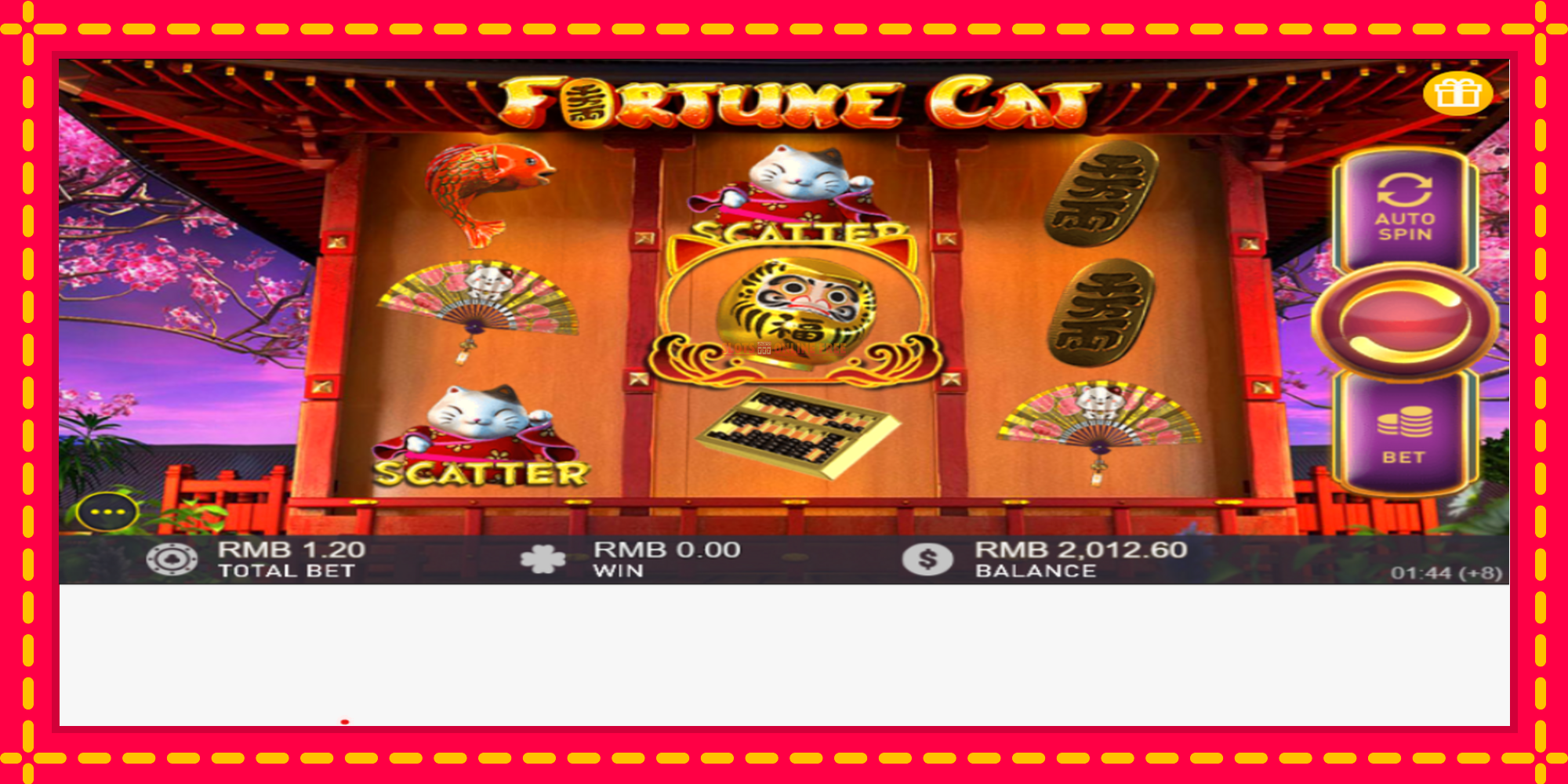 Fortune Cat - spēļu automāts ar modernu grafiku