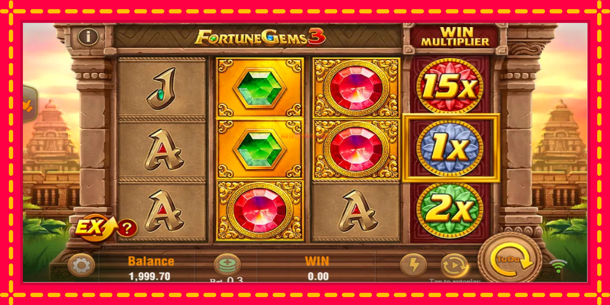 Fortune Gems 3 - spēļu automāts ar modernu grafiku