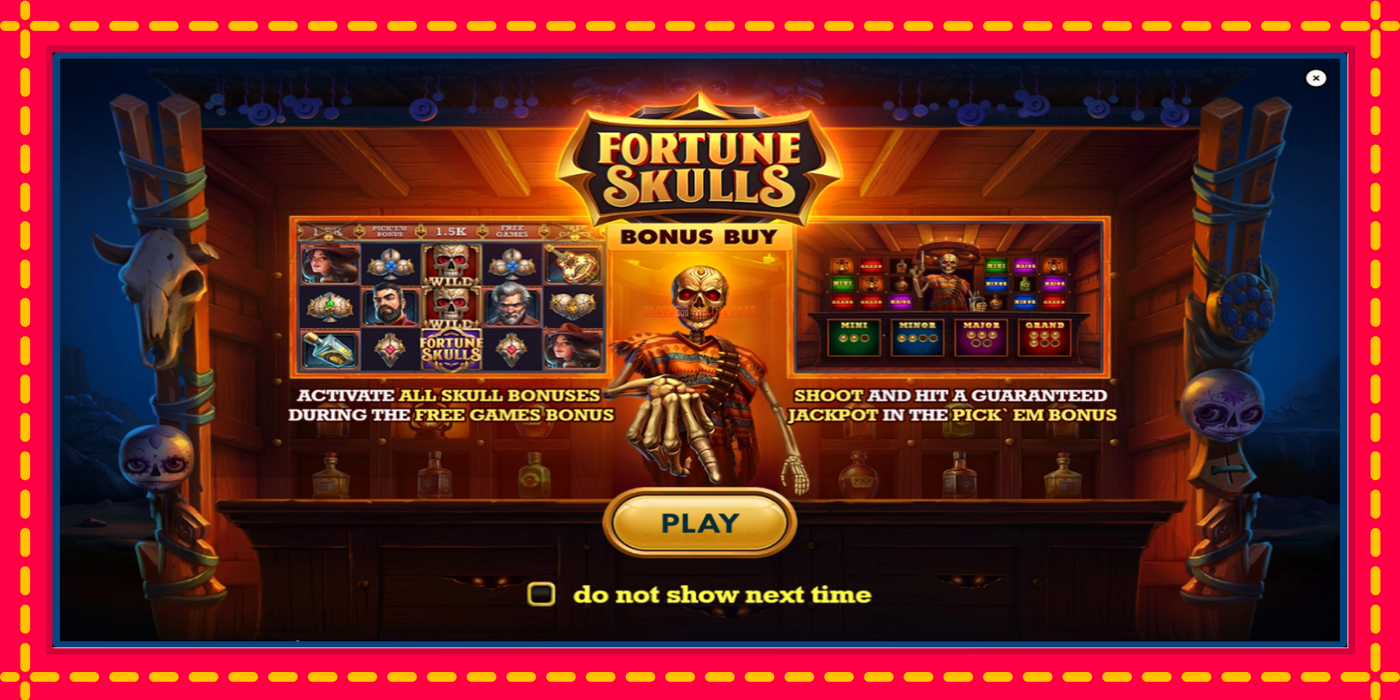 Fortune Skulls Bonus Buy - spēļu automāts ar modernu grafiku