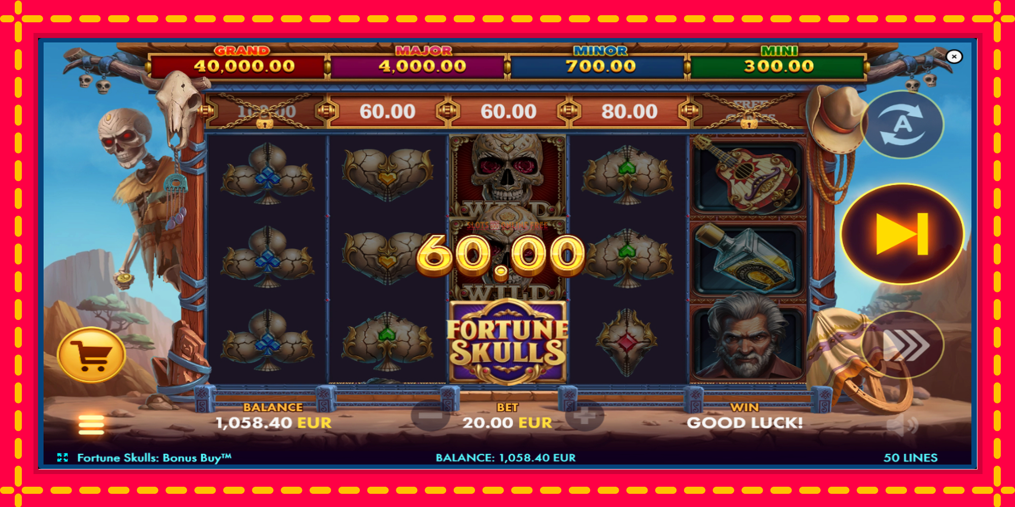 Fortune Skulls Bonus Buy - spēļu automāts ar modernu grafiku