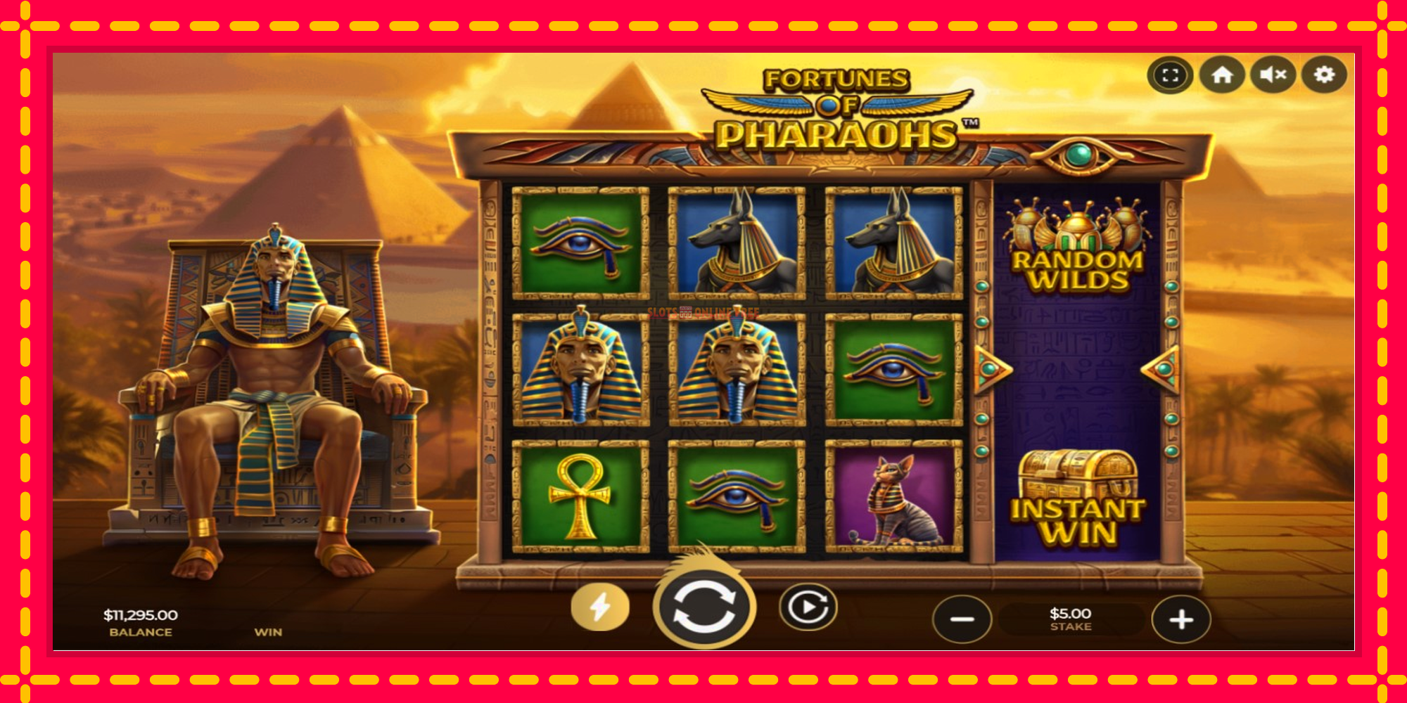 Fortunes of Pharaohs - spēļu automāts ar modernu grafiku