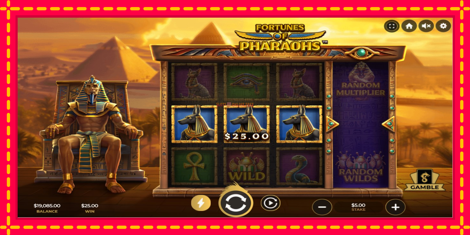 Fortunes of Pharaohs - spēļu automāts ar modernu grafiku