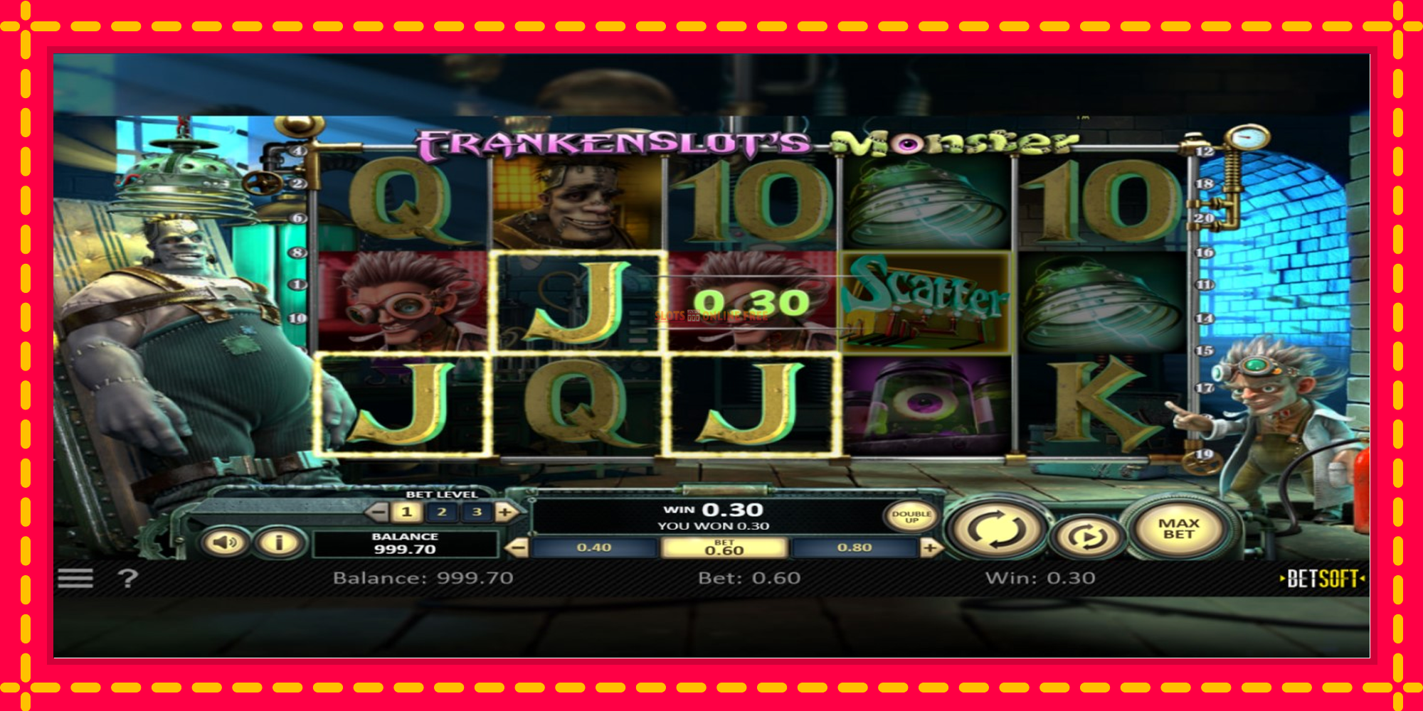 Frankenslots Monster - spēļu automāts ar modernu grafiku