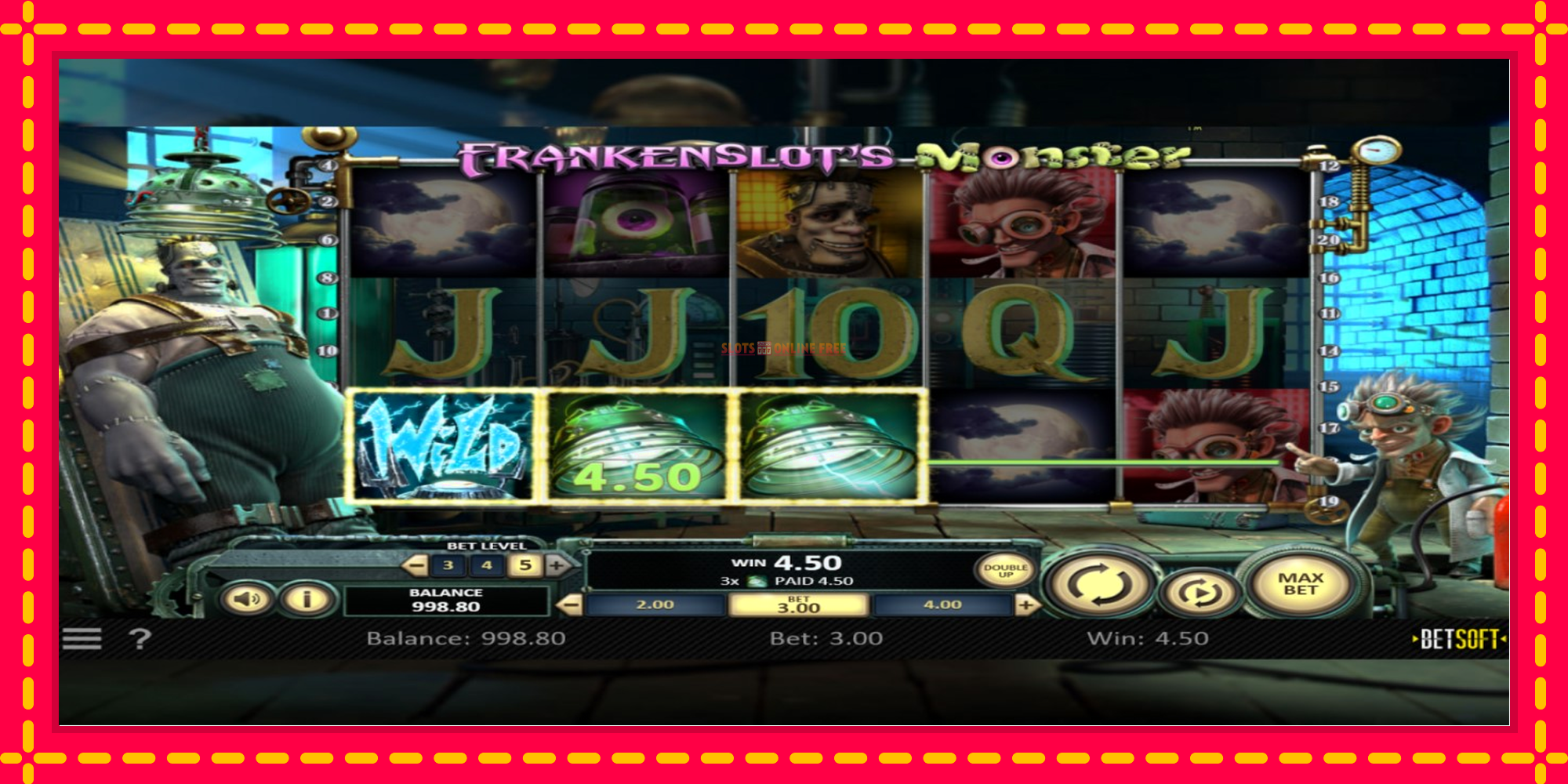 Frankenslots Monster - spēļu automāts ar modernu grafiku