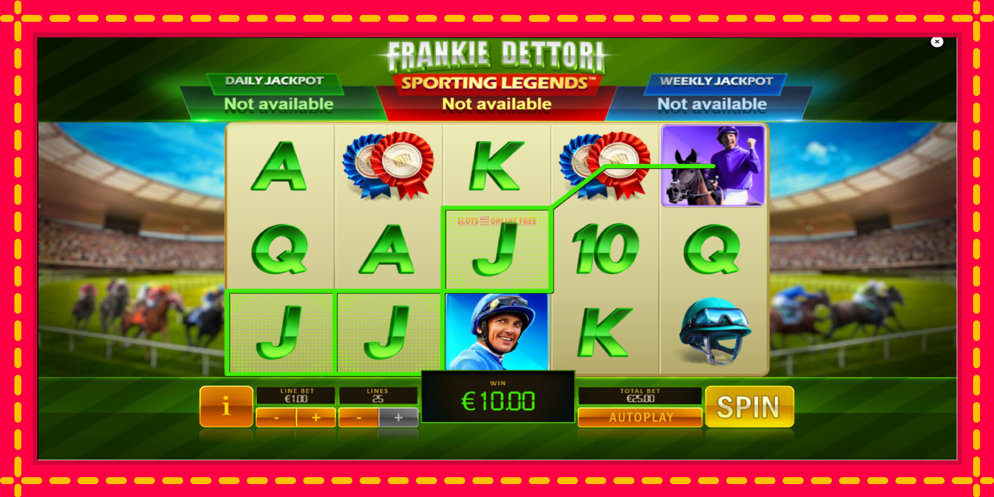 Frankie Dettori Sporting Legends - spēļu automāts ar modernu grafiku