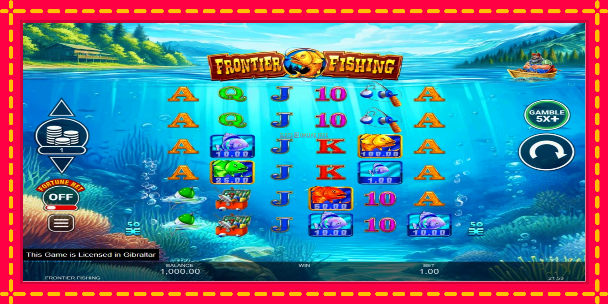 Frontier Fishing - spēļu automāts ar modernu grafiku