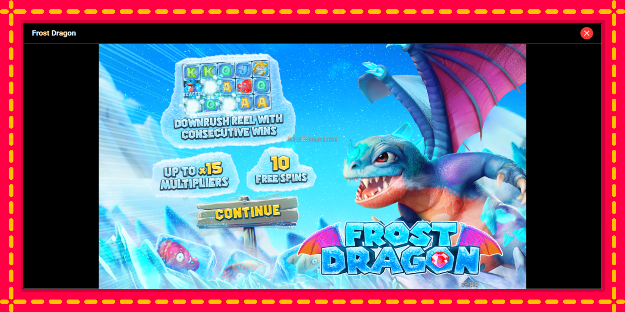 Frost Dragon - spēļu automāts ar modernu grafiku