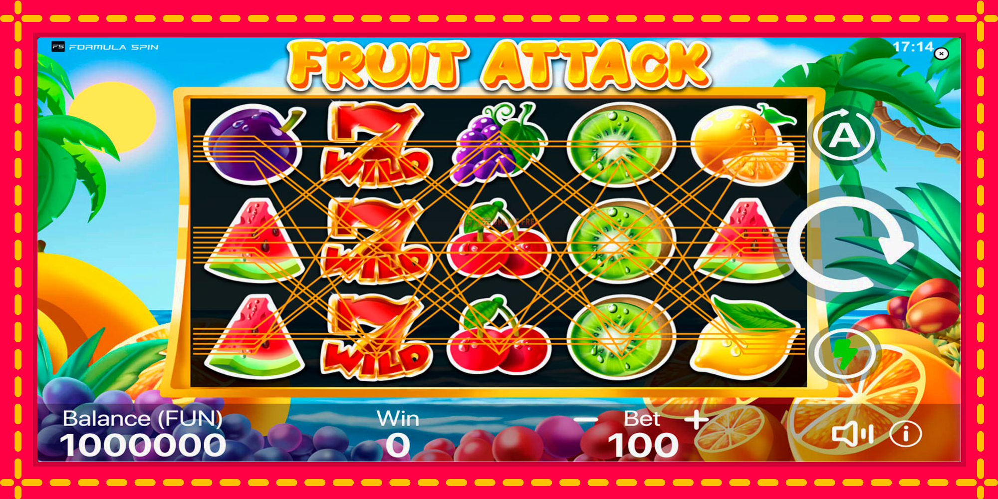 Fruit Attack - spēļu automāts ar modernu grafiku