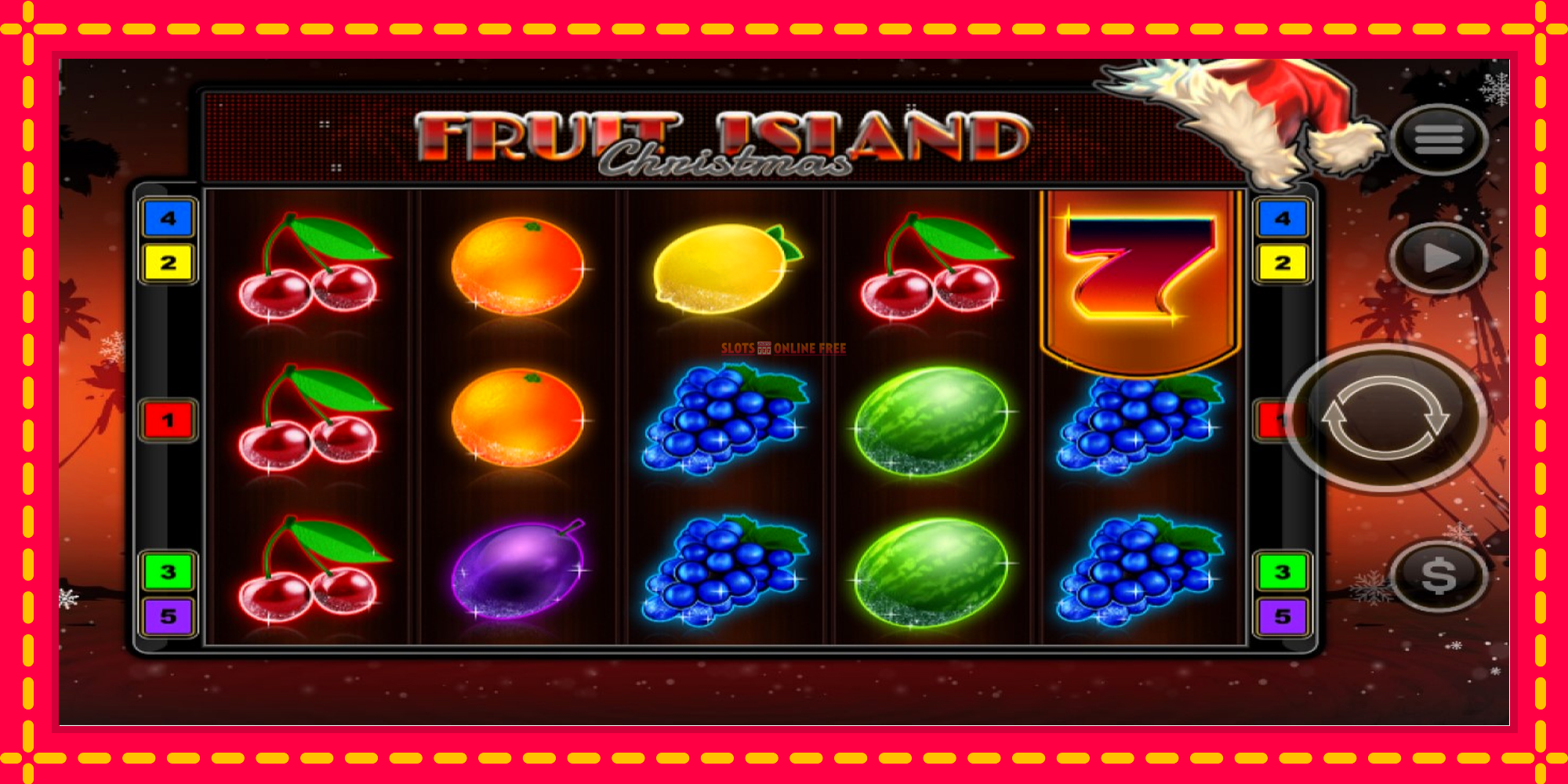 Fruit Island Christmas - spēļu automāts ar modernu grafiku