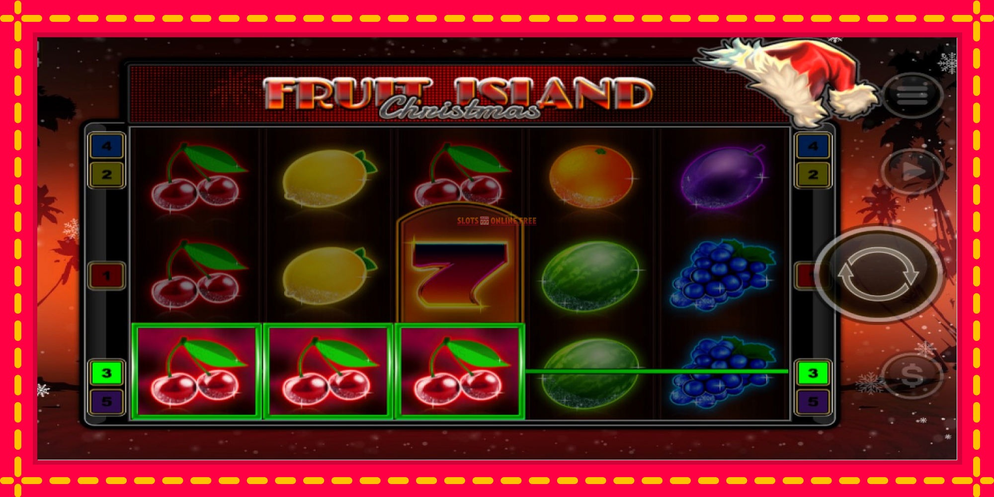 Fruit Island Christmas - spēļu automāts ar modernu grafiku