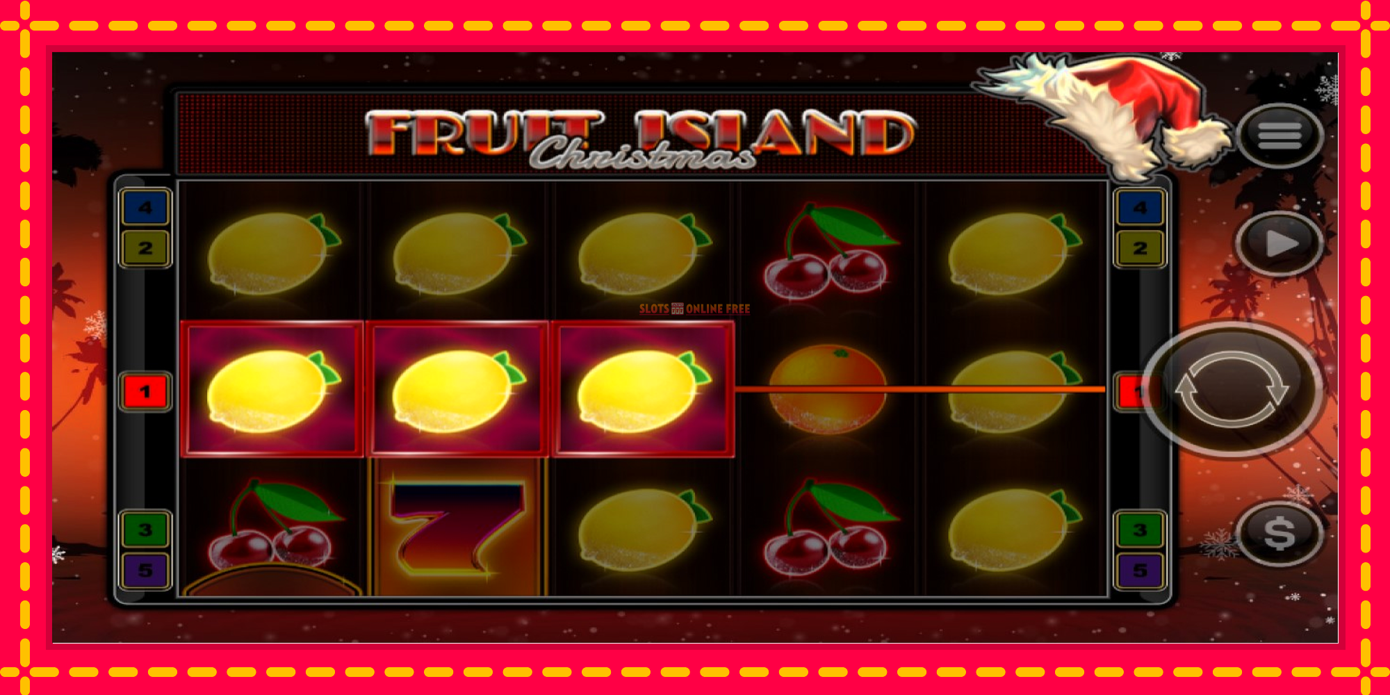 Fruit Island Christmas - spēļu automāts ar modernu grafiku