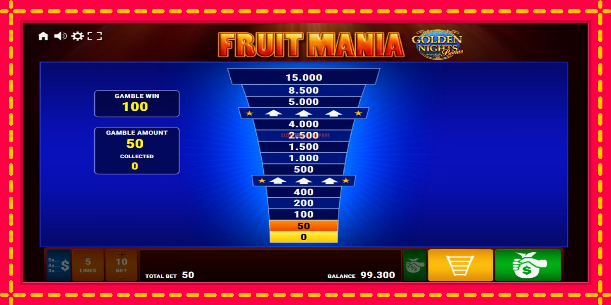 Fruit Mania Golden Nights - spēļu automāts ar modernu grafiku