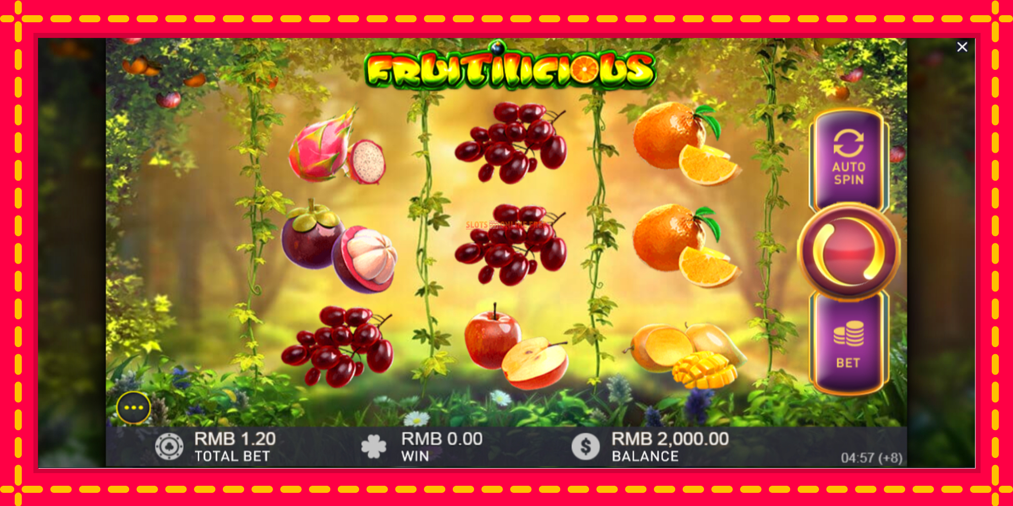 Fruitilicious - spēļu automāts ar modernu grafiku