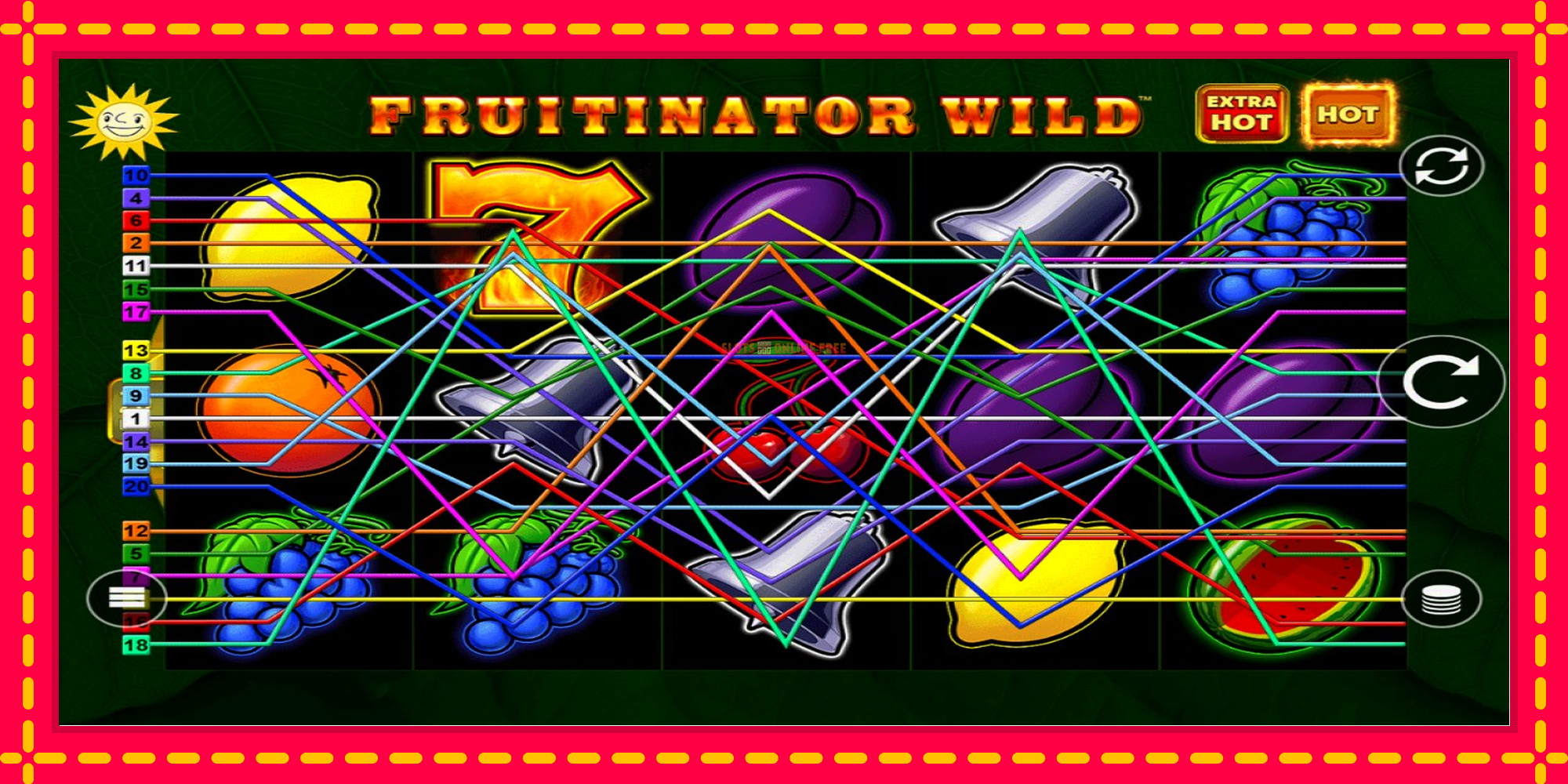 Fruitinator Wild - spēļu automāts ar modernu grafiku