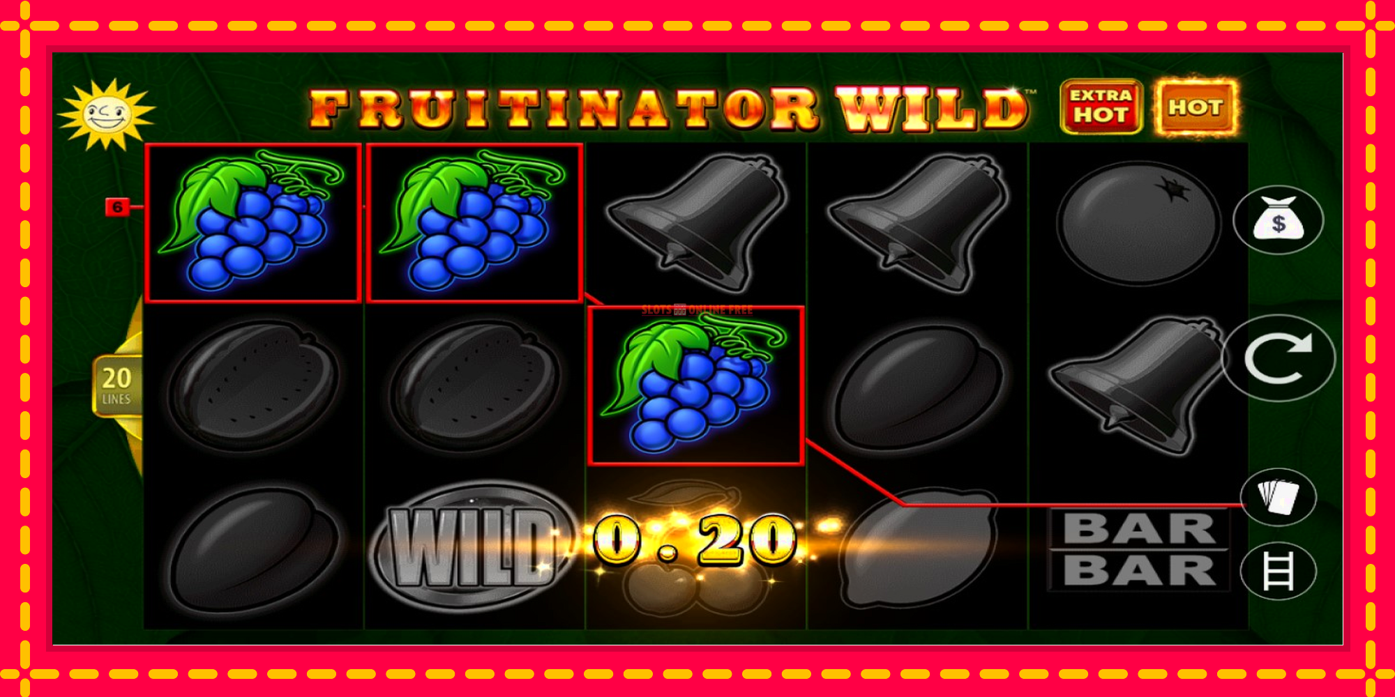 Fruitinator Wild - spēļu automāts ar modernu grafiku