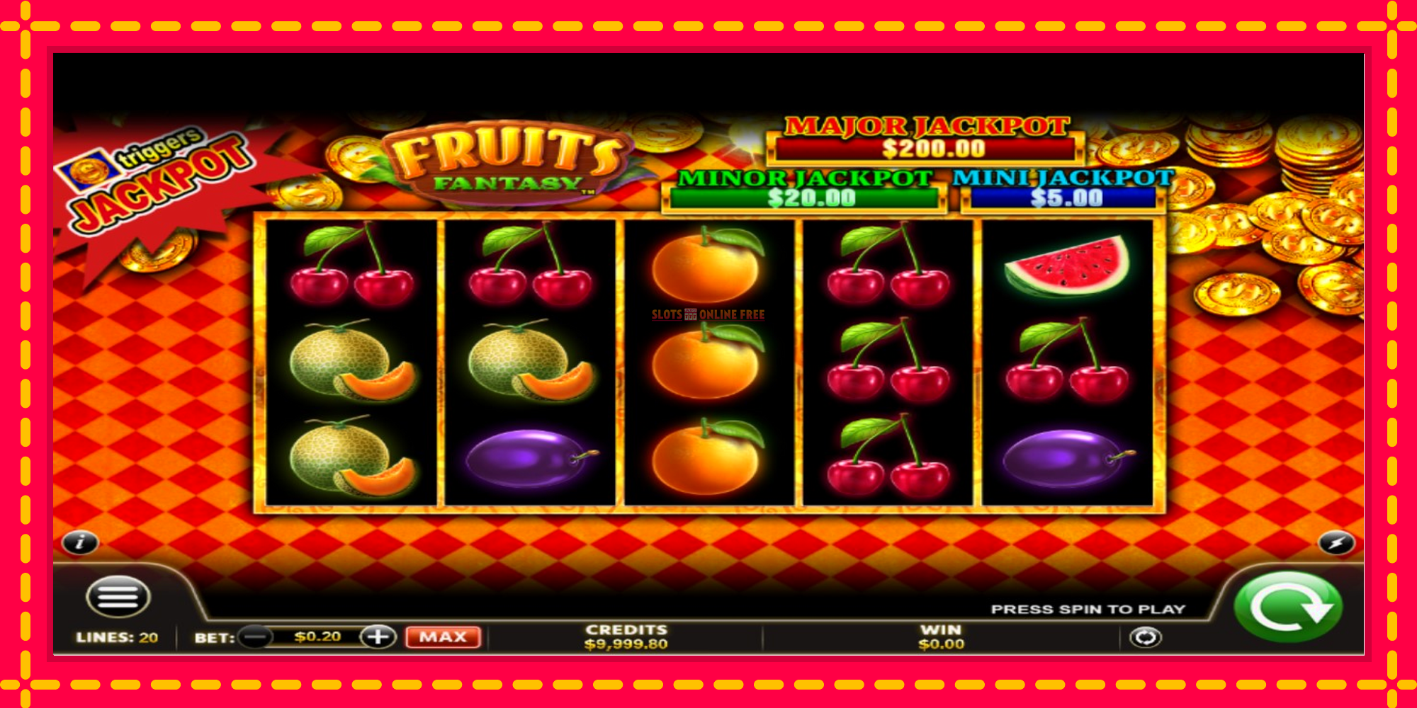 Fruits Fantasy - spēļu automāts ar modernu grafiku