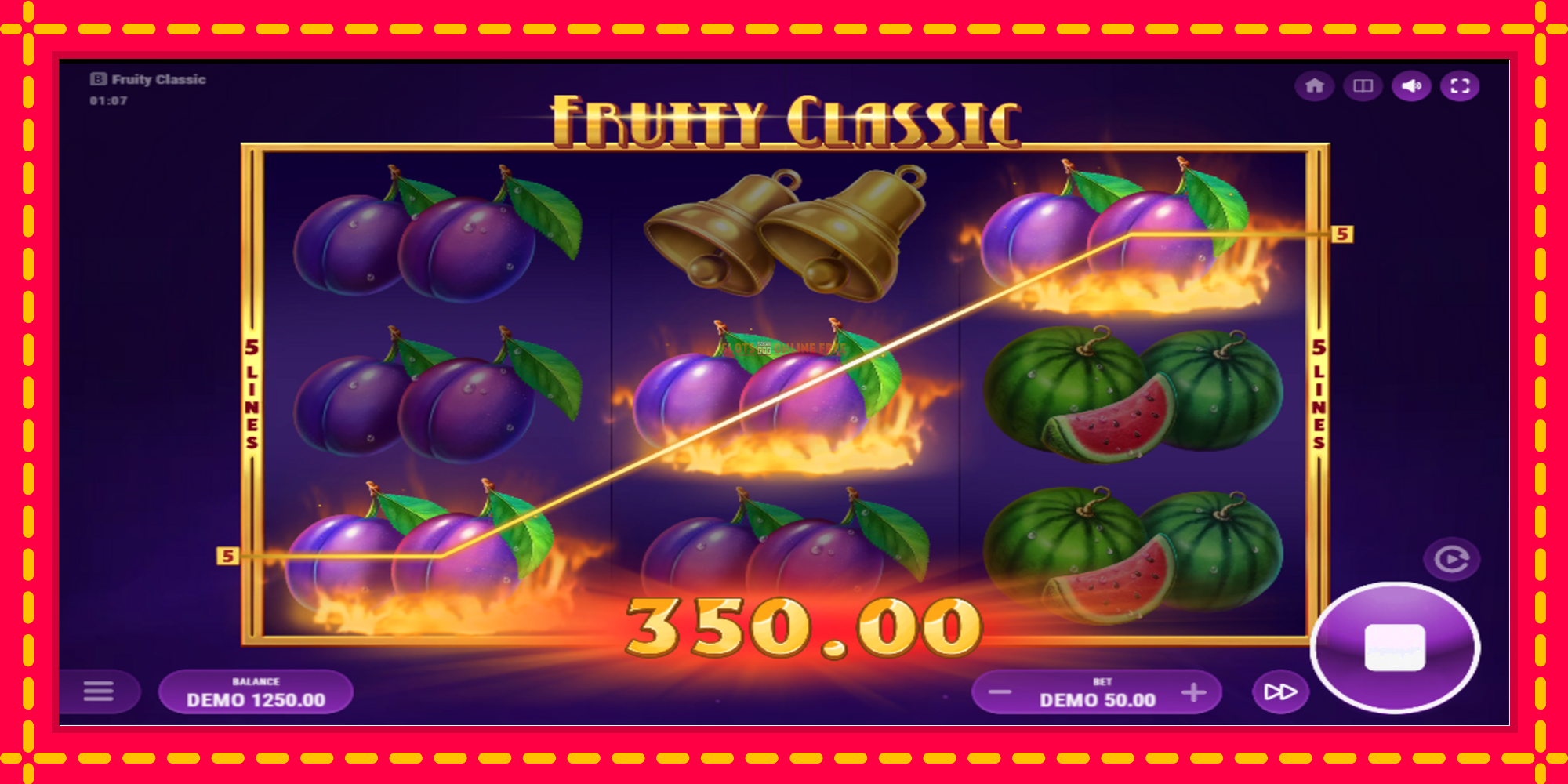 Fruity Classic - spēļu automāts ar modernu grafiku