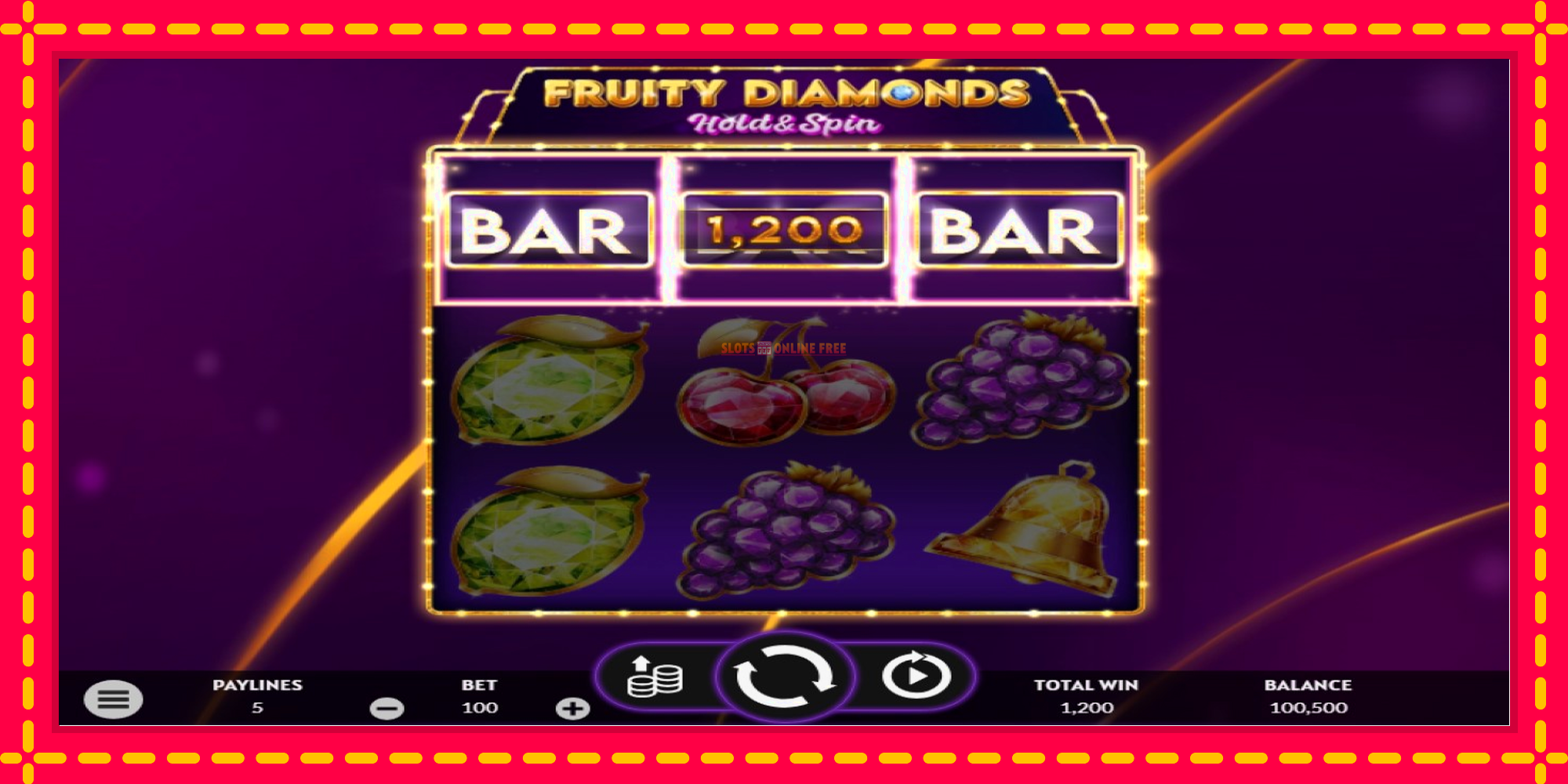 Fruity Diamonds - spēļu automāts ar modernu grafiku