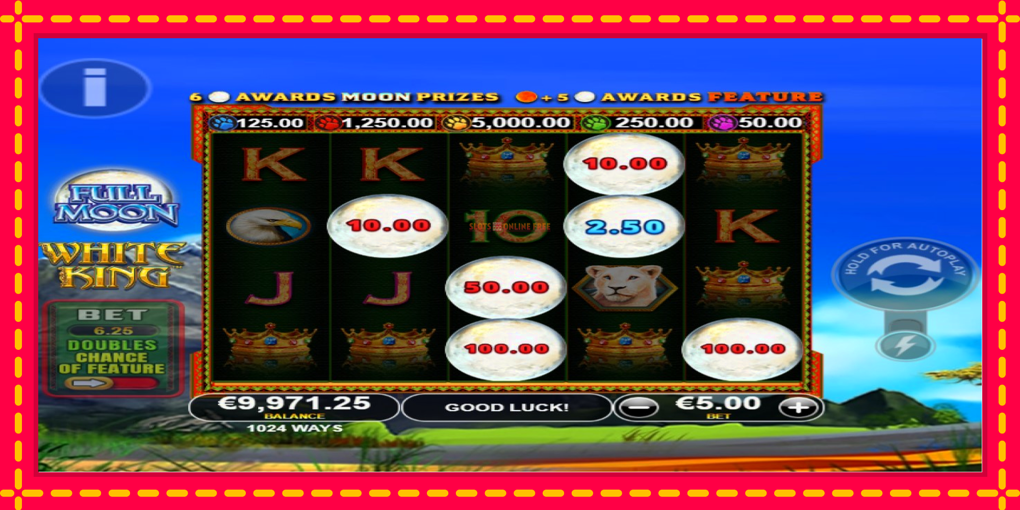 Full Moon: White King PowerPlay Jackpot - spēļu automāts ar modernu grafiku