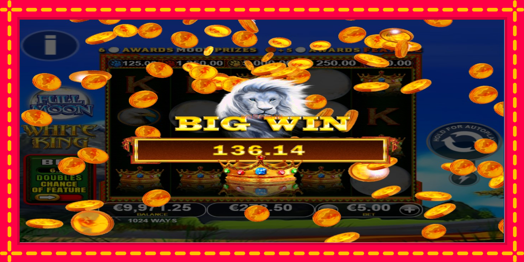 Full Moon: White King PowerPlay Jackpot - spēļu automāts ar modernu grafiku