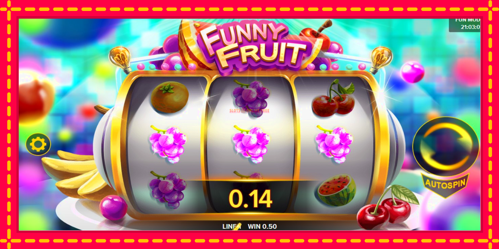 Funny Fruit - spēļu automāts ar modernu grafiku